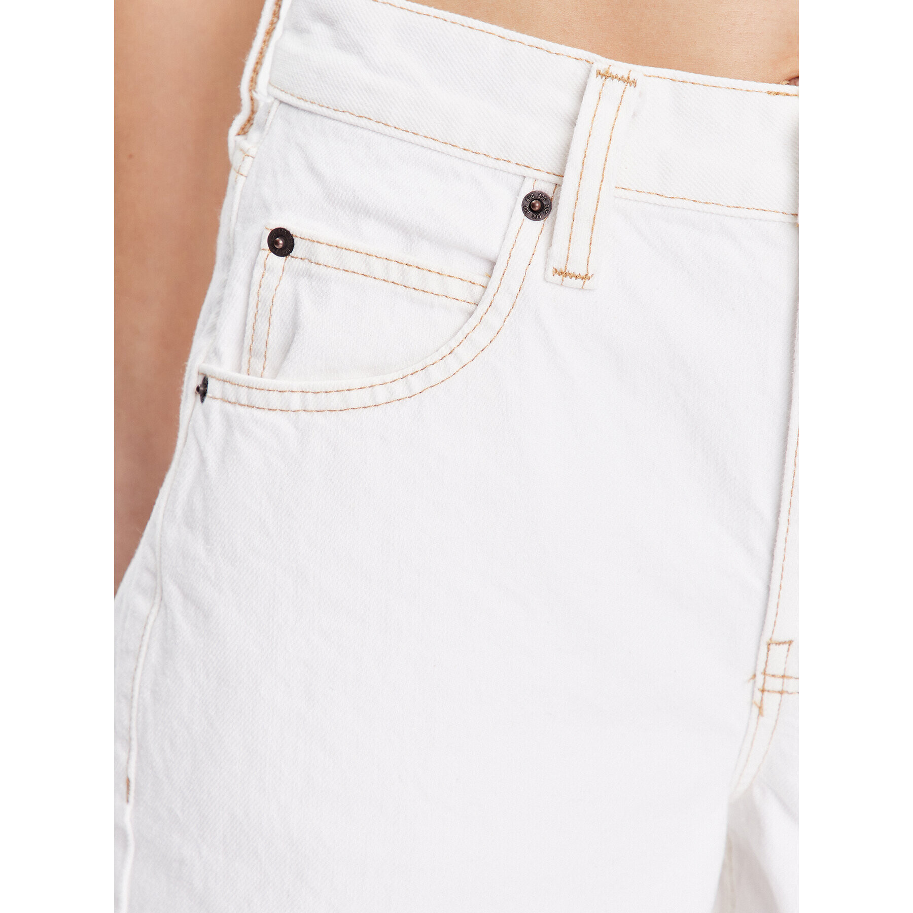 BDG Urban Outfitters Текстилни панталони BDG LOGAN CINCH WHITE 76473347 Бял Relaxed Fit - Pepit.bg