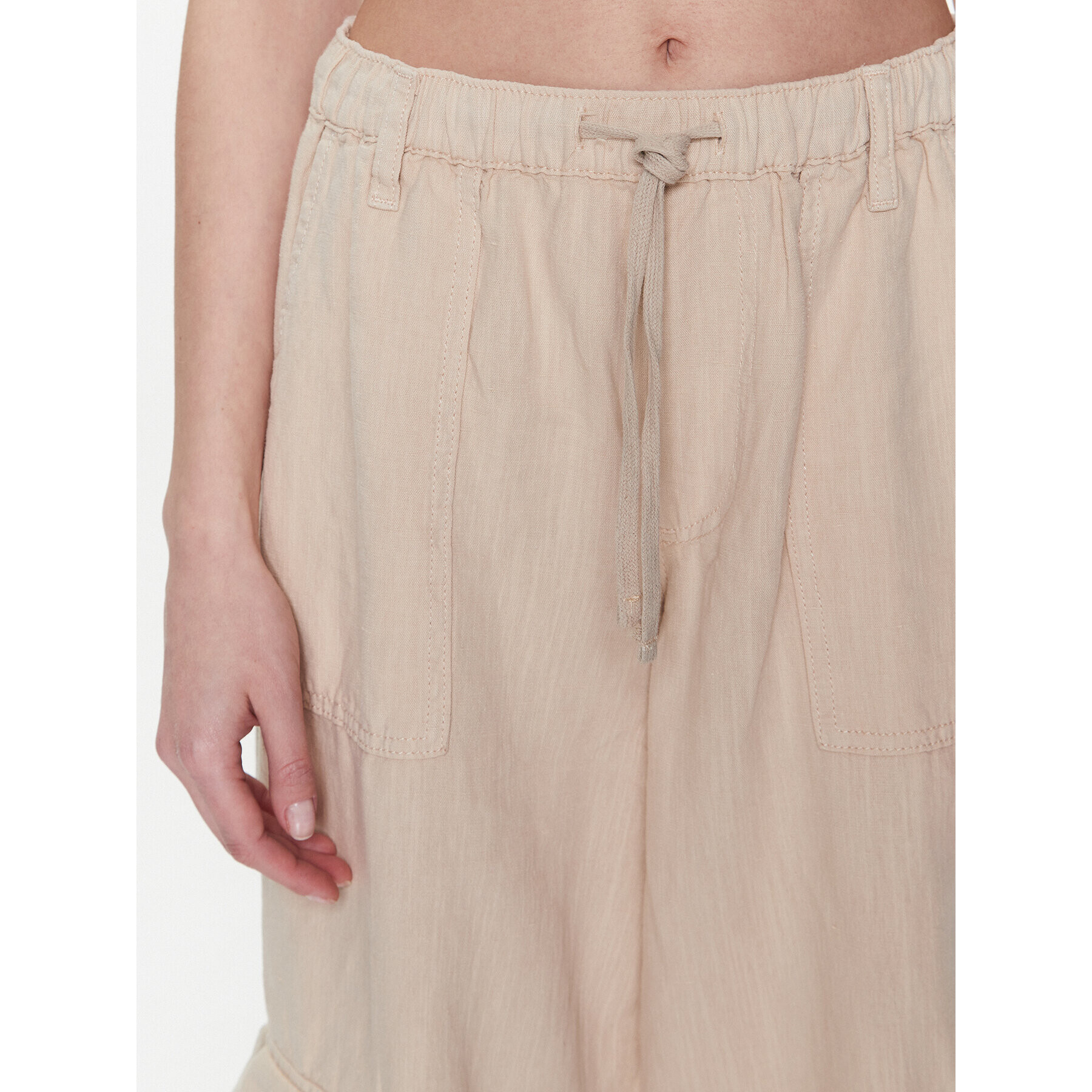 BDG Urban Outfitters Текстилни панталони BDG LUCA LINEN CARGO 76475151 Екрю Relaxed Fit - Pepit.bg