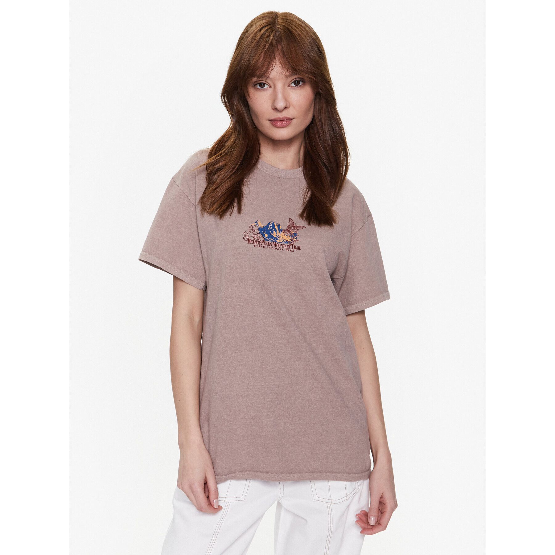 BDG Urban Outfitters Тишърт BDG BLANKA PEAKS BF T 76471135 Бежов Oversize - Pepit.bg