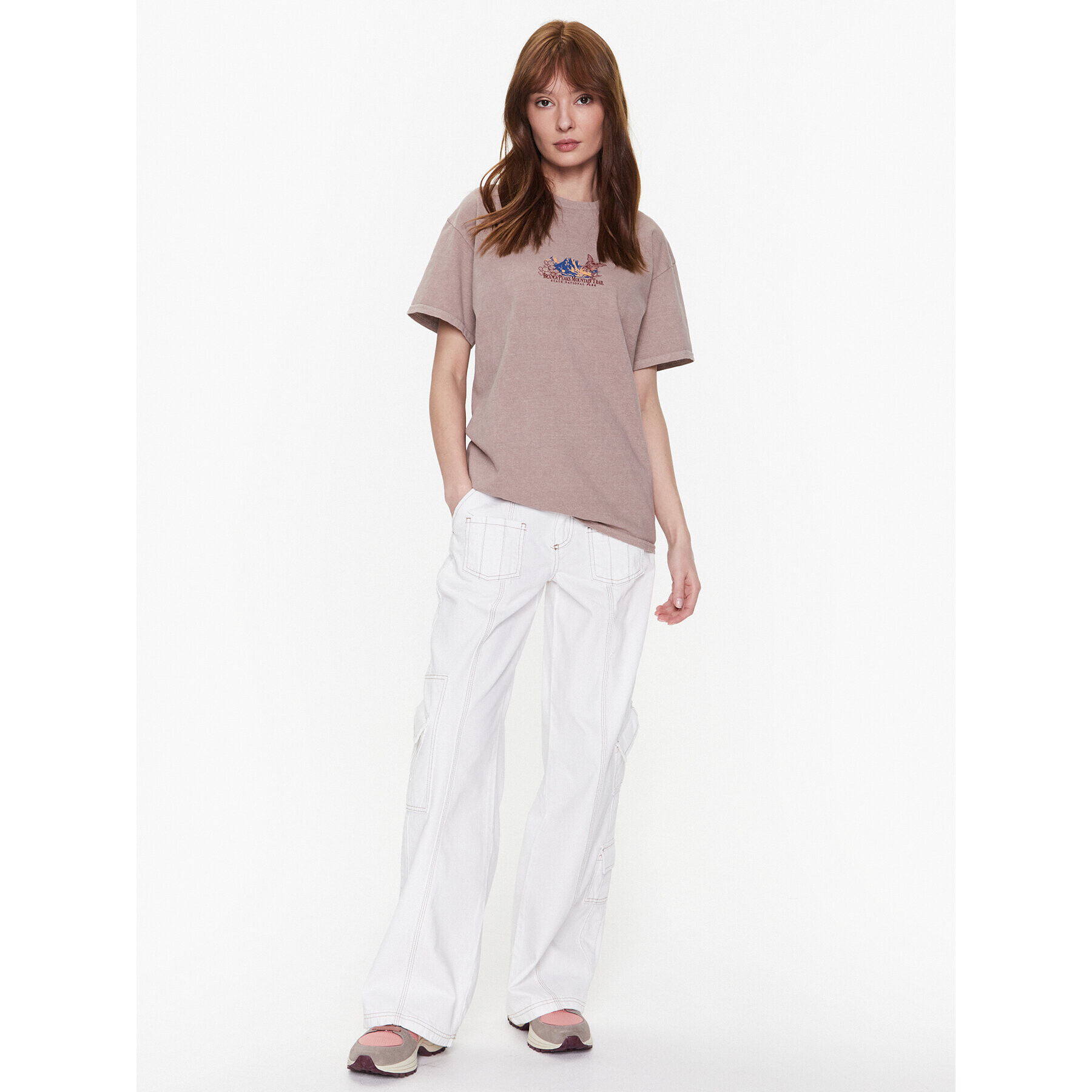 BDG Urban Outfitters Тишърт BDG BLANKA PEAKS BF T 76471135 Бежов Oversize - Pepit.bg