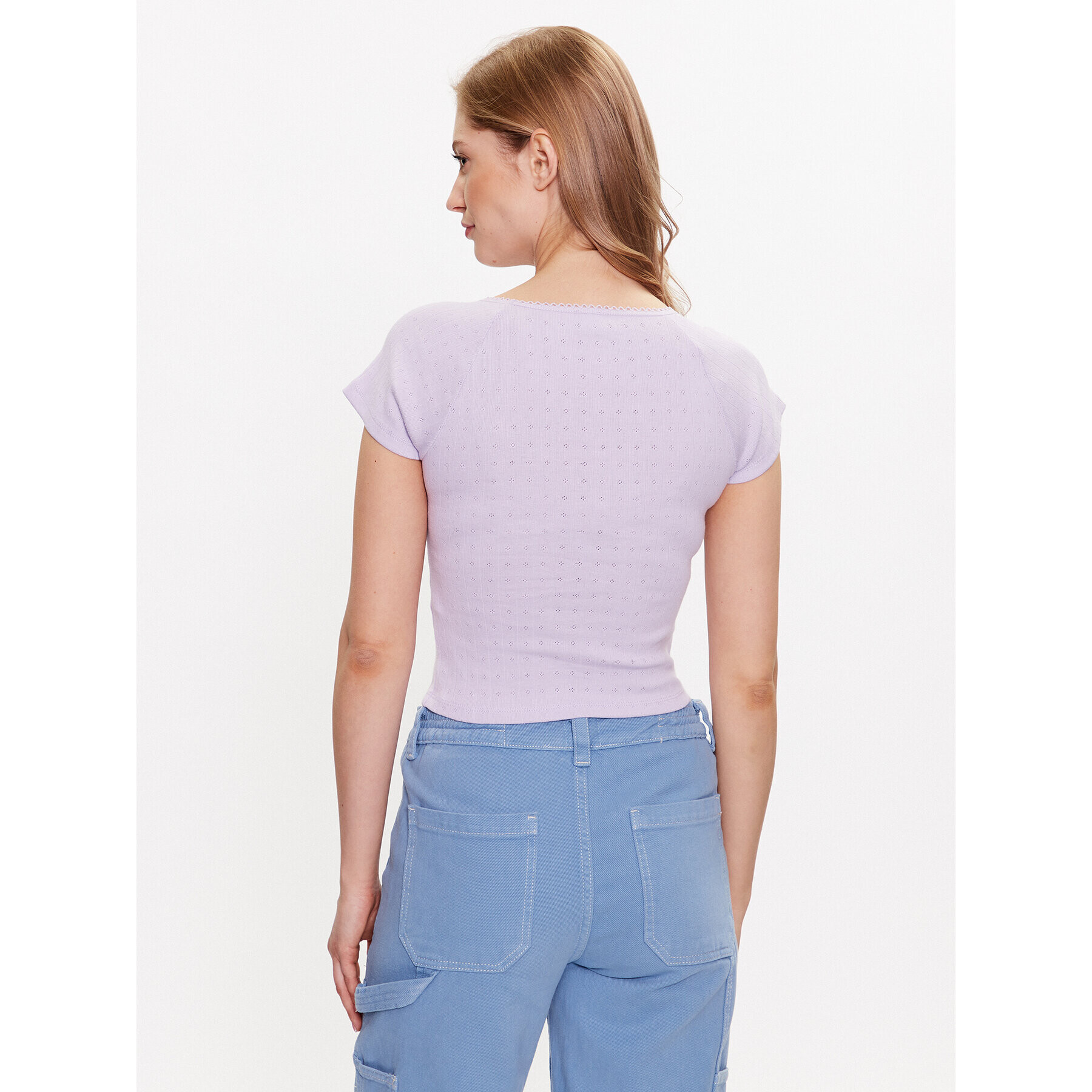 BDG Urban Outfitters топ BDG AIMEE POINTELLE TOP 76468321 Виолетов Slim Fit - Pepit.bg