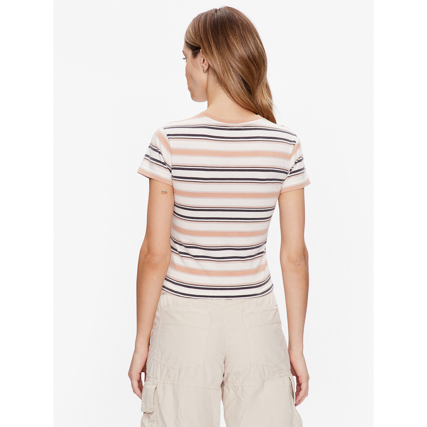 BDG Urban Outfitters топ BDG STRIPED BABY 76471473 Екрю Slim Fit - Pepit.bg