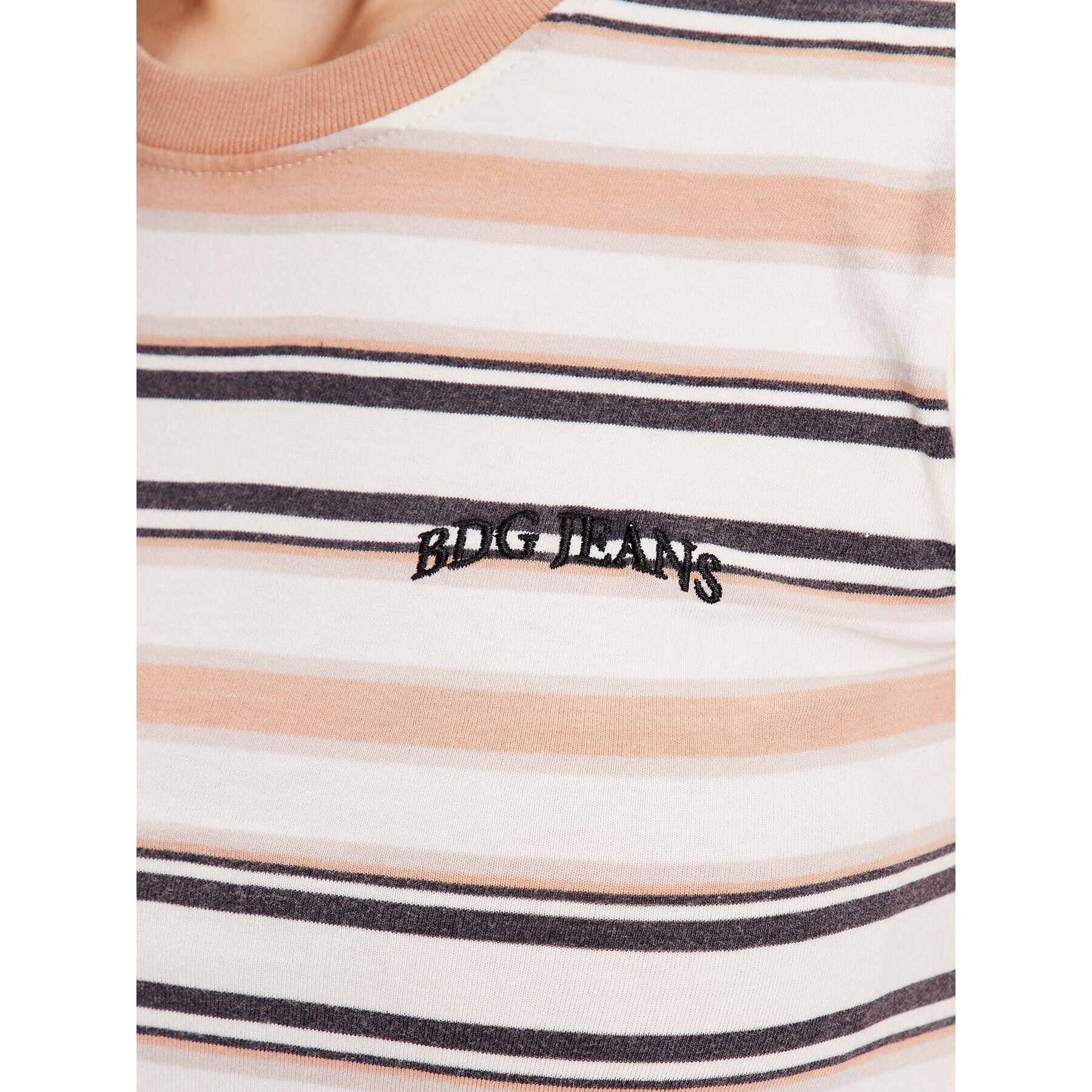 BDG Urban Outfitters топ BDG STRIPED BABY 76471473 Екрю Slim Fit - Pepit.bg