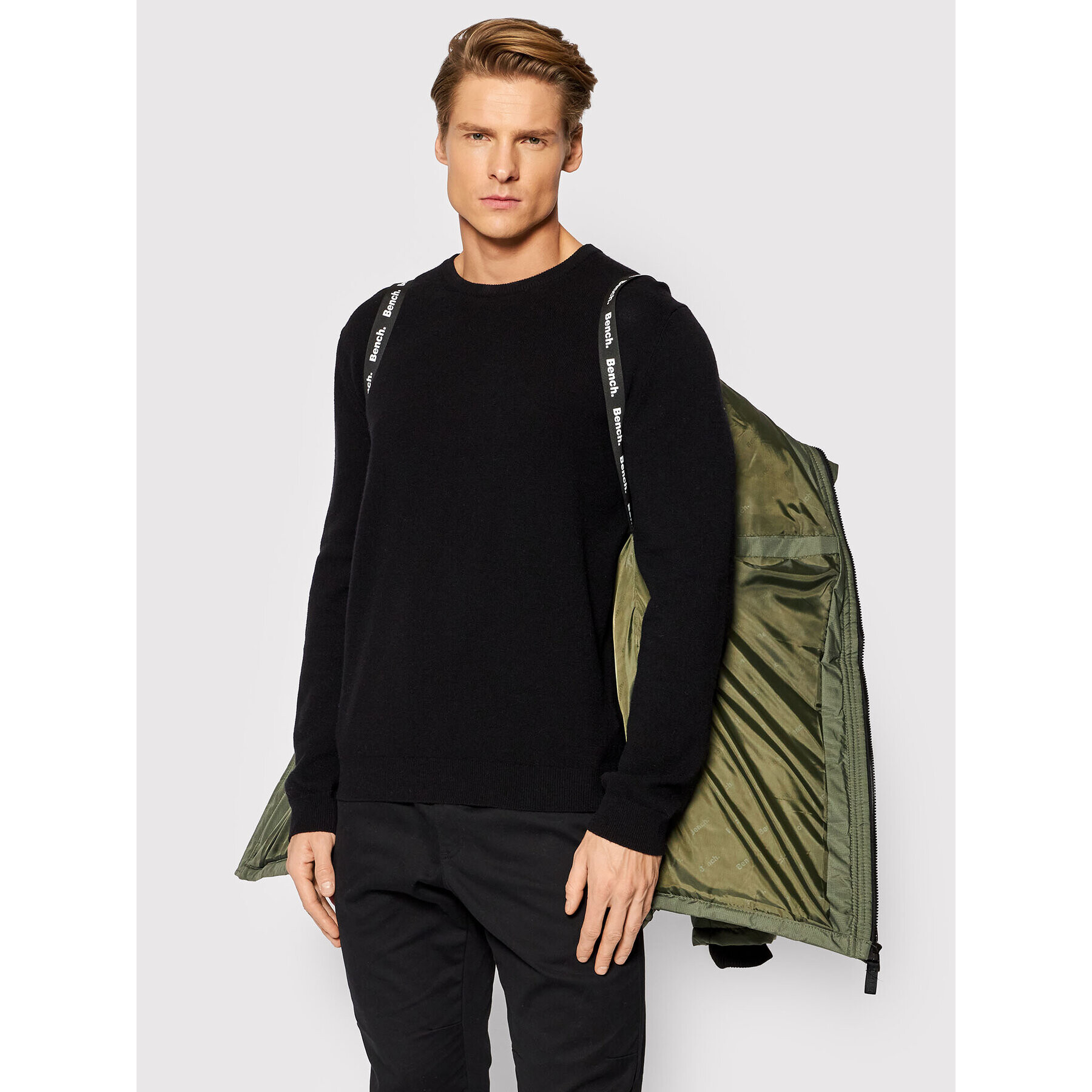 Bench Пухено яке Tillor 118884 Зелен Regular Fit - Pepit.bg