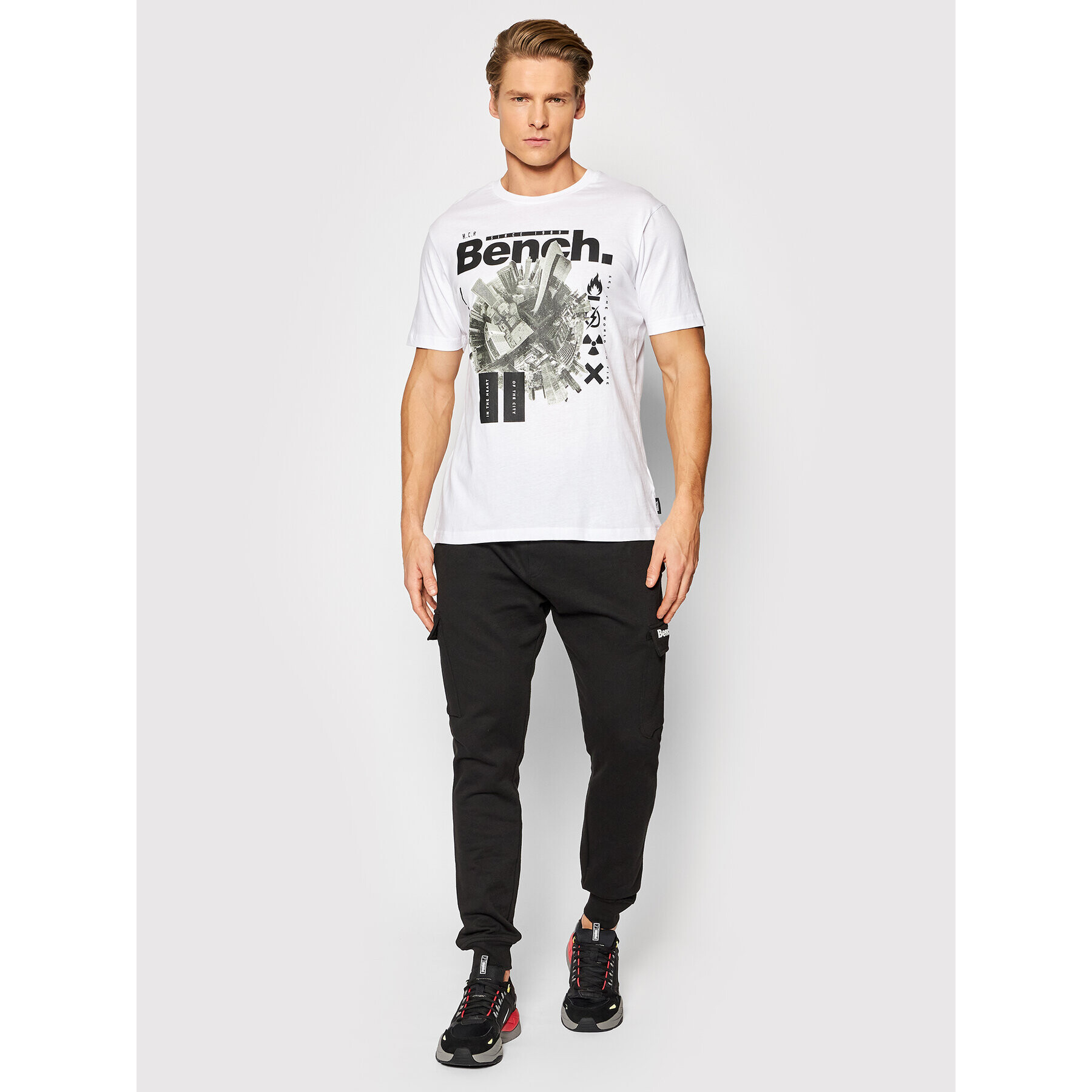 Bench Тишърт Fontaine 117992 Бял Regular Fit - Pepit.bg