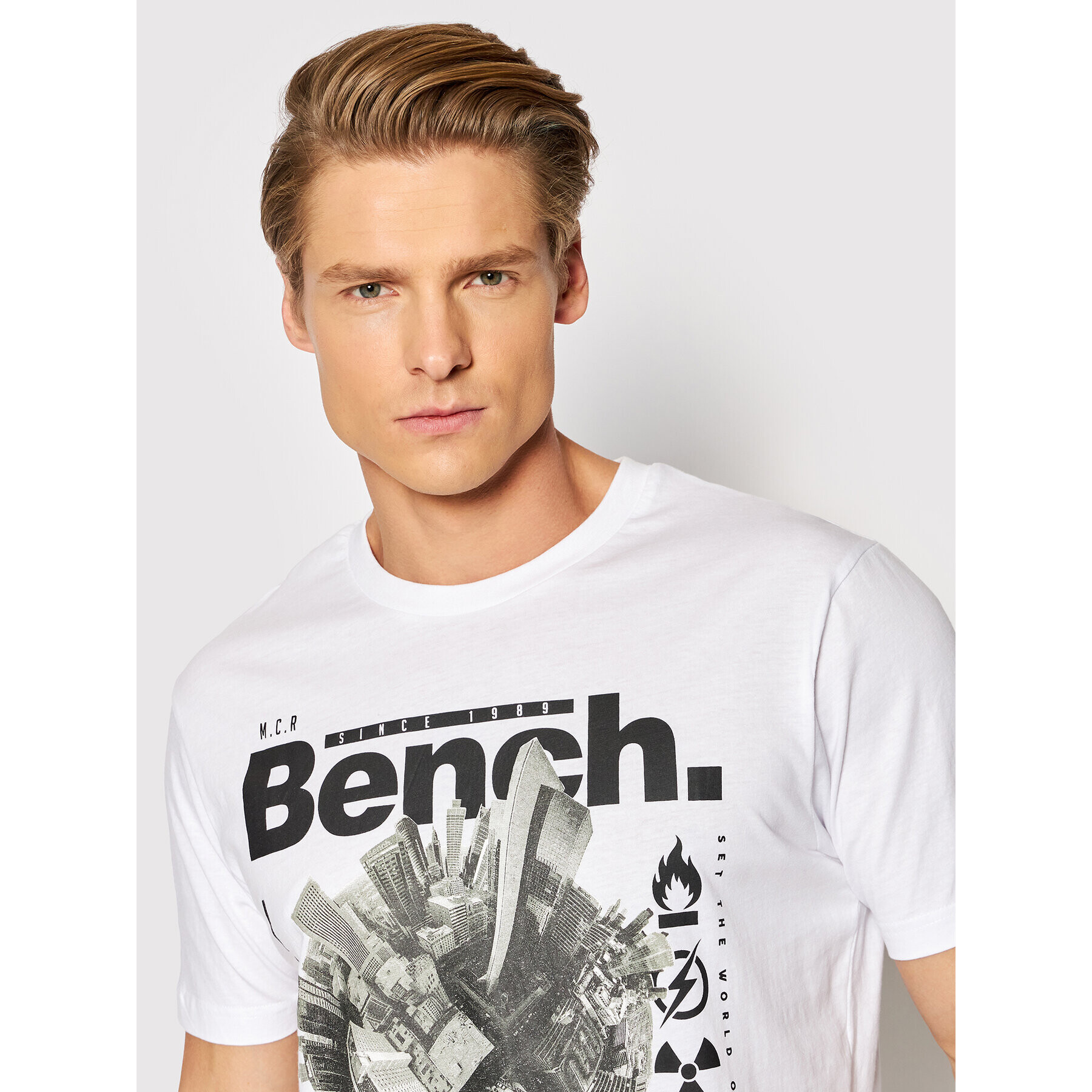 Bench Тишърт Fontaine 117992 Бял Regular Fit - Pepit.bg