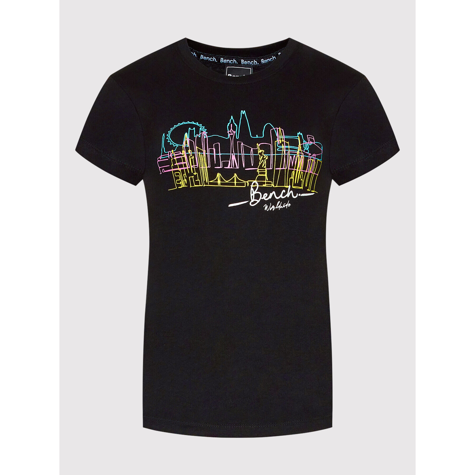 Bench Тишърт Neon City 120754 Черен Regular Fit - Pepit.bg