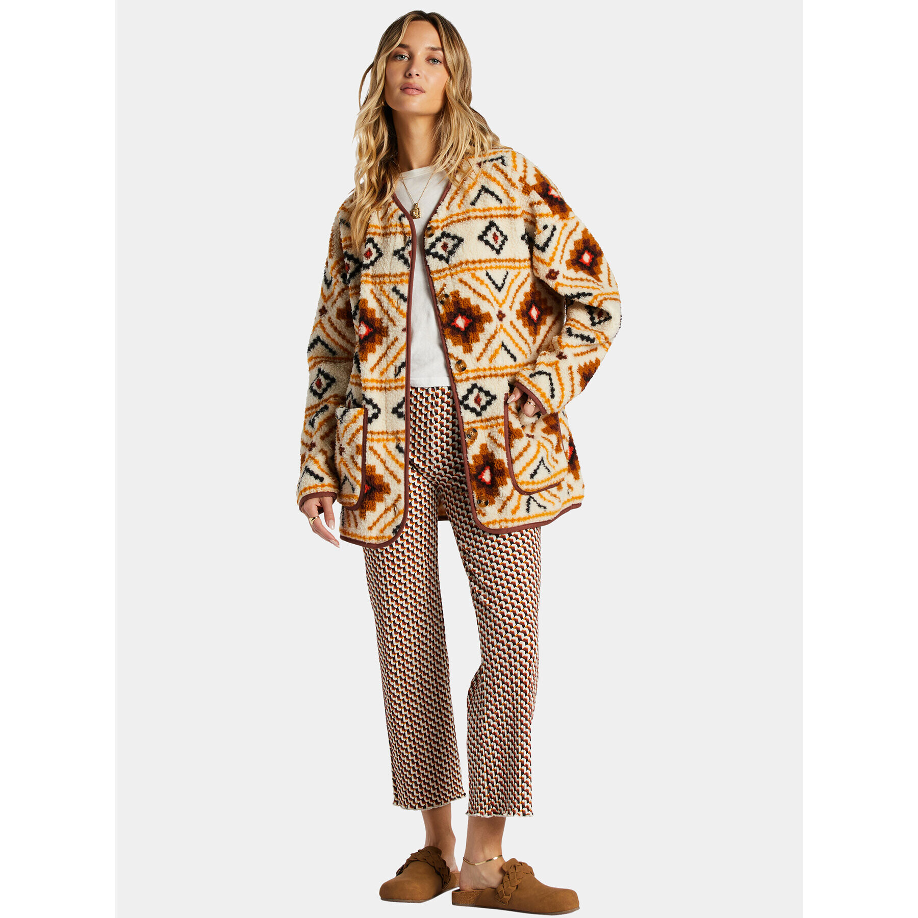 Billabong Преходно яке Fireside Cosy ABJFT00397 Бял Regular Fit - Pepit.bg