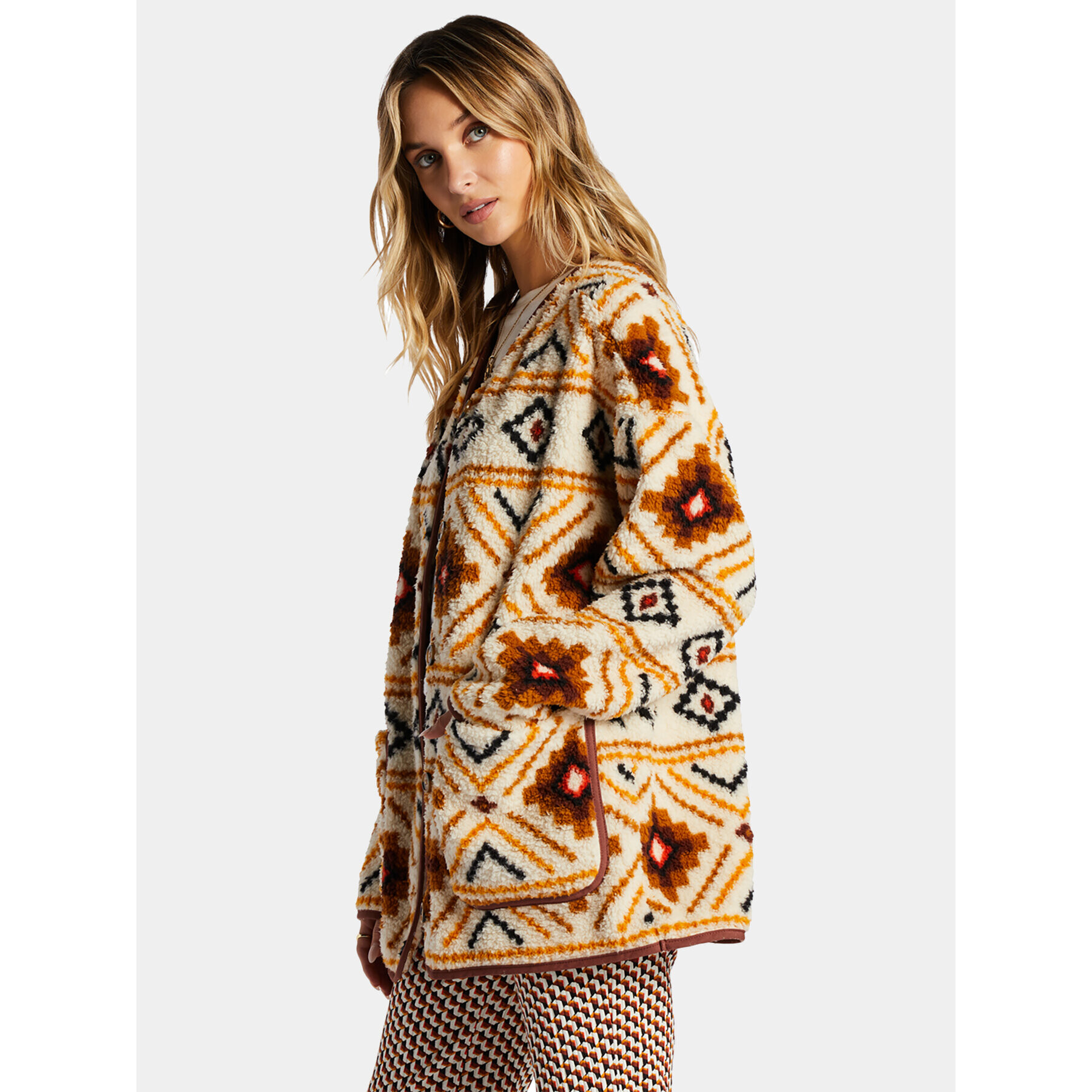 Billabong Преходно яке Fireside Cosy ABJFT00397 Бял Regular Fit - Pepit.bg