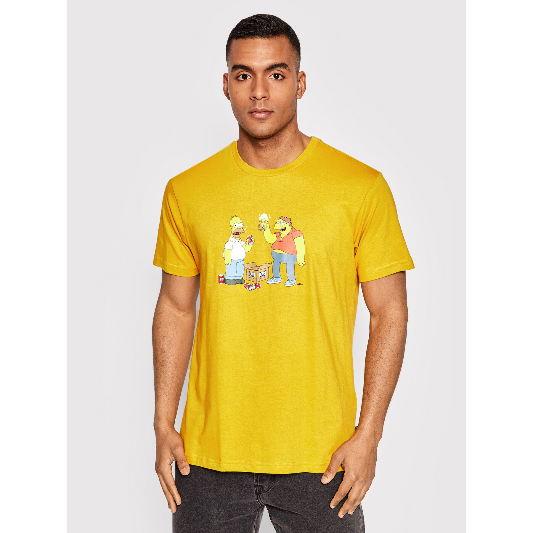 Billabong Тишърт SIMPSONS Duff Buds C1SS76 BIP2 Жълт Regular Fit - Pepit.bg