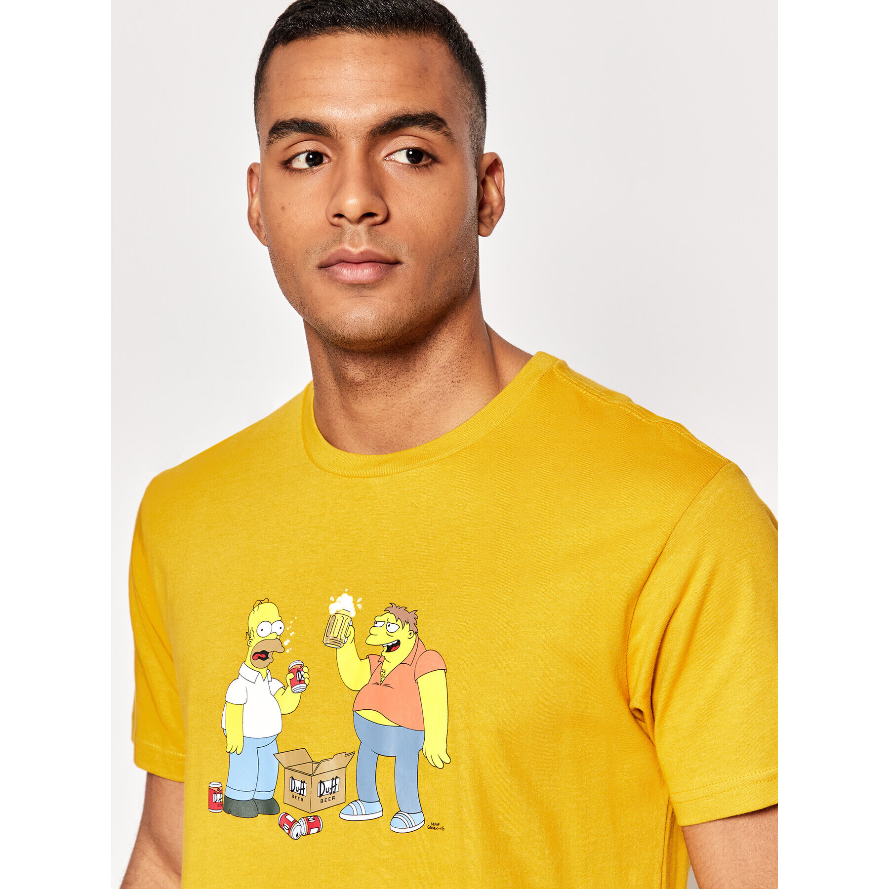 Billabong Тишърт SIMPSONS Duff Buds C1SS76 BIP2 Жълт Regular Fit - Pepit.bg