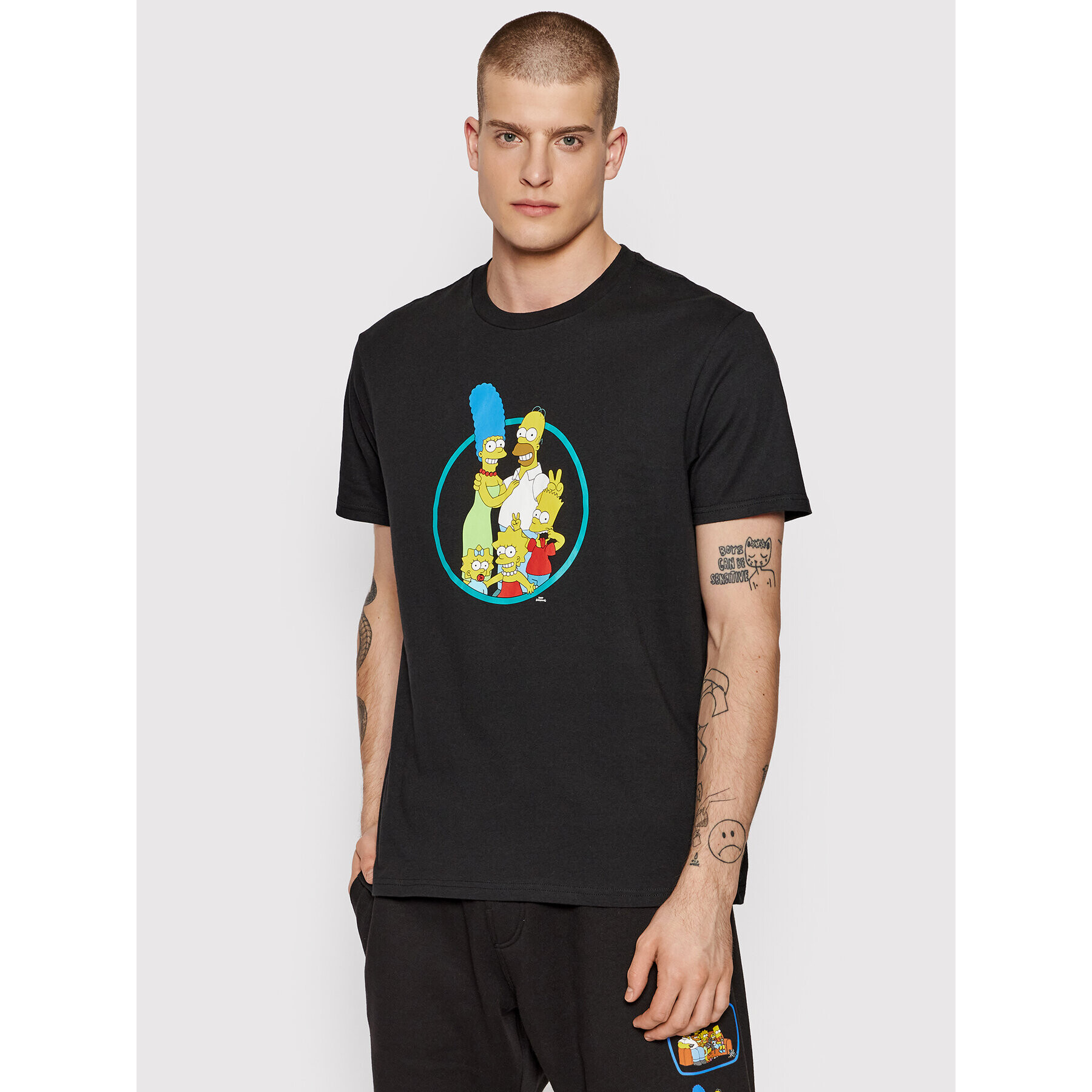 Billabong Тишърт SIMPSONS Family A1SS36 Черен Relaxed Fit - Pepit.bg