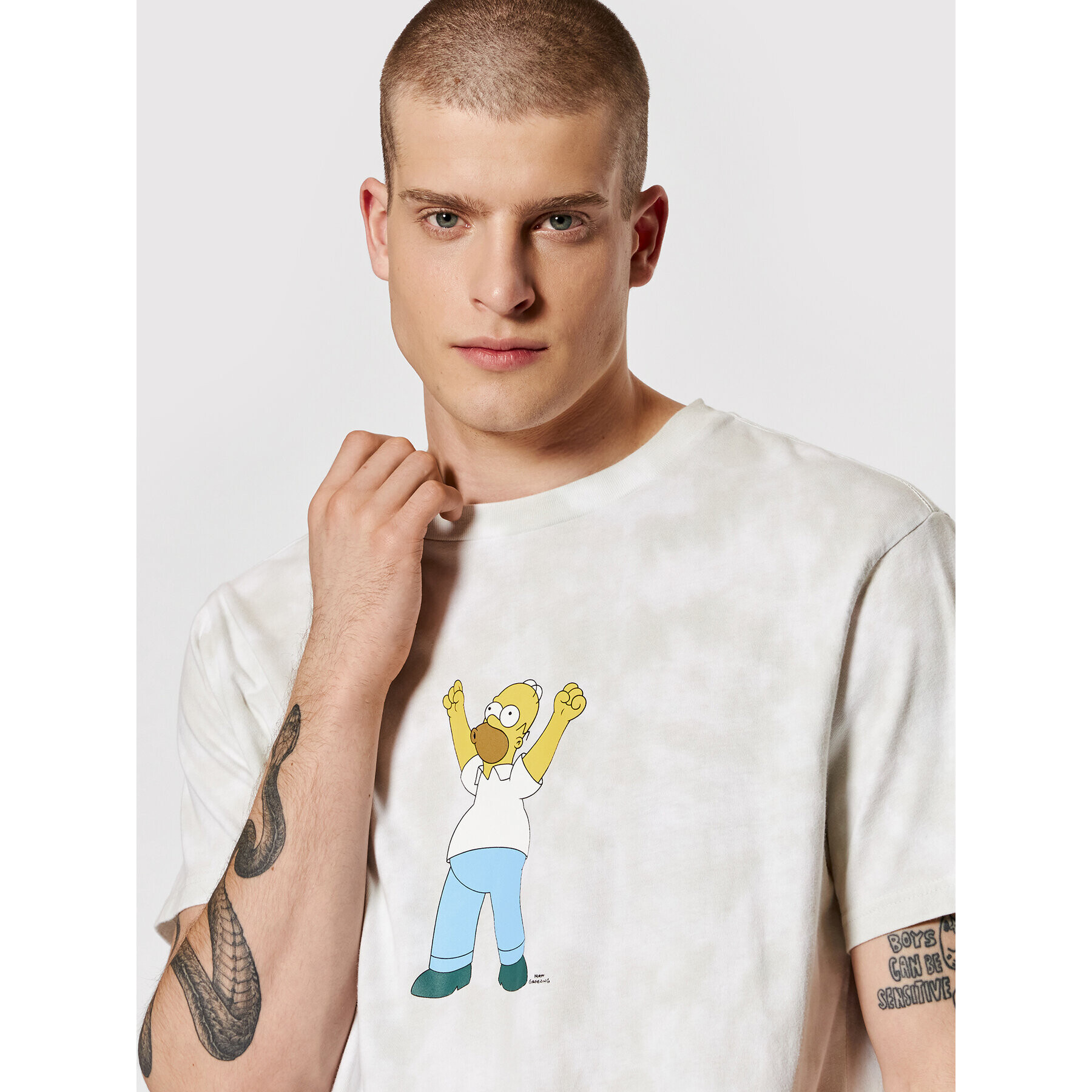 Billabong Тишърт SIMPSONS Homer A1SS37 Бежов Relaxed Fit - Pepit.bg