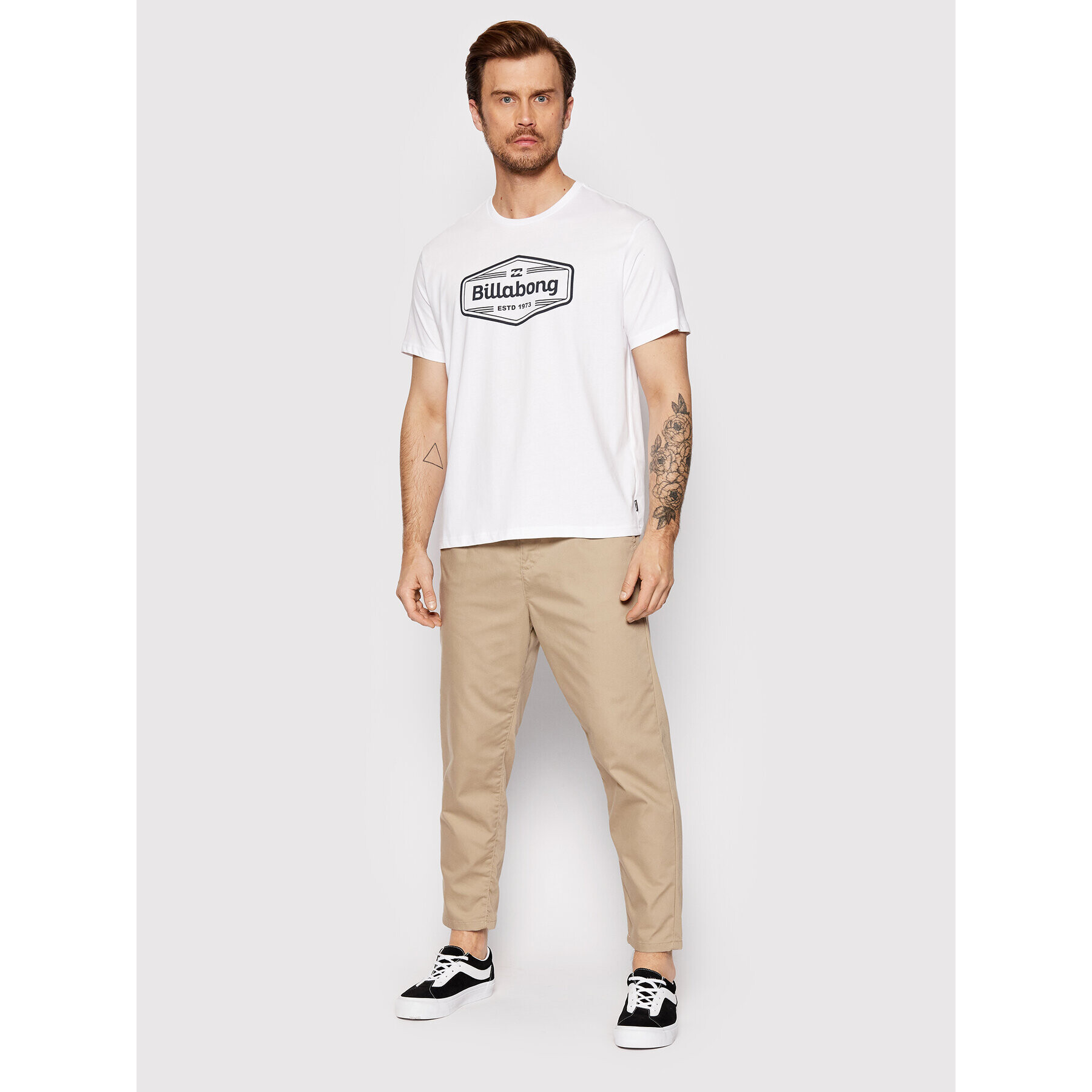 Billabong Тишърт Trademark C1SS62 BIP2 Бял Regular Fit - Pepit.bg