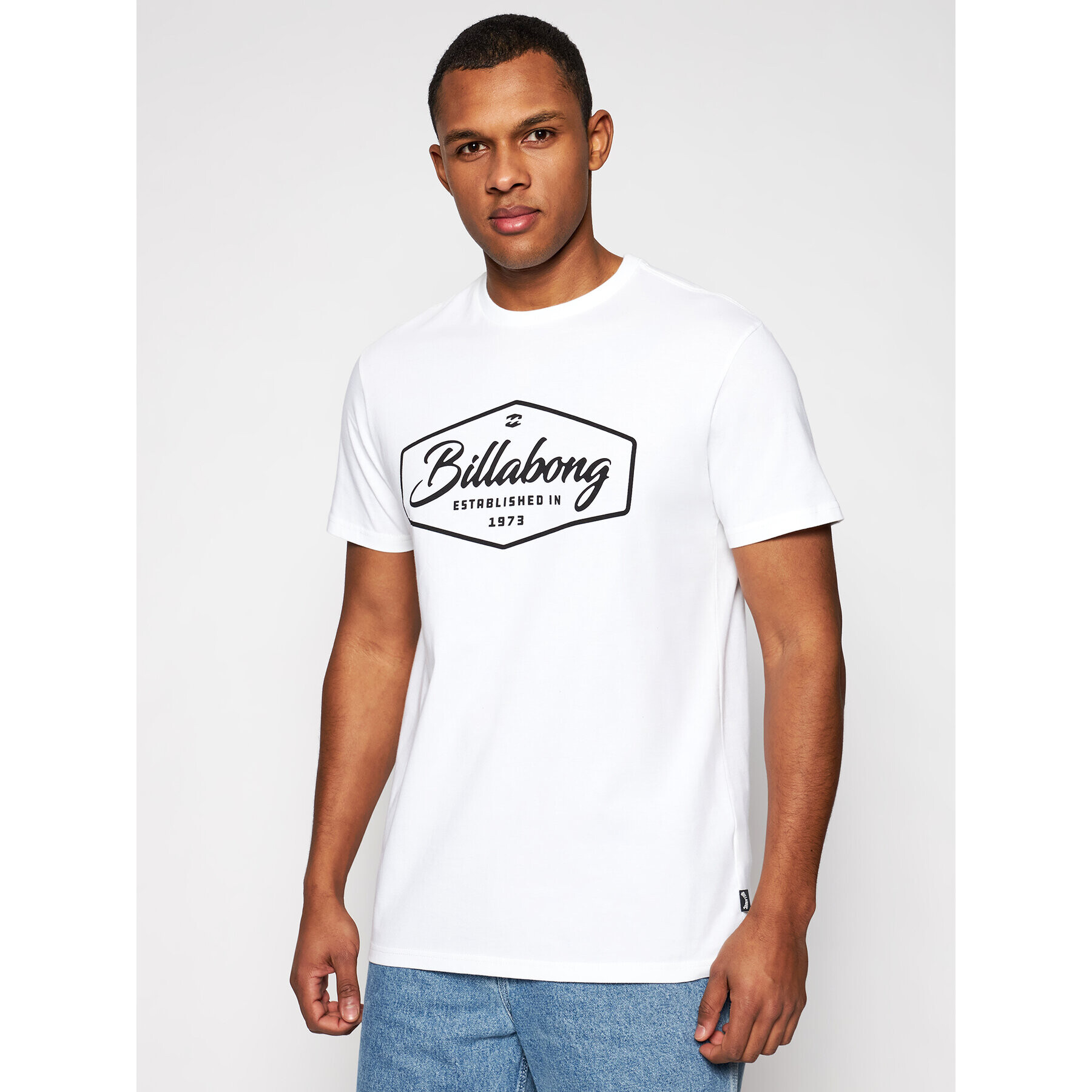 Billabong Тишърт Trademark U1SS53BIF0 Бял Regular Fit - Pepit.bg