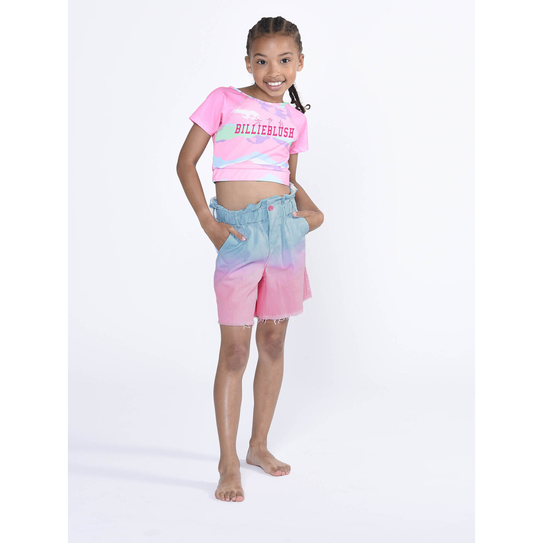 Billieblush Шорти от плат U14639 Розов Regular Fit - Pepit.bg