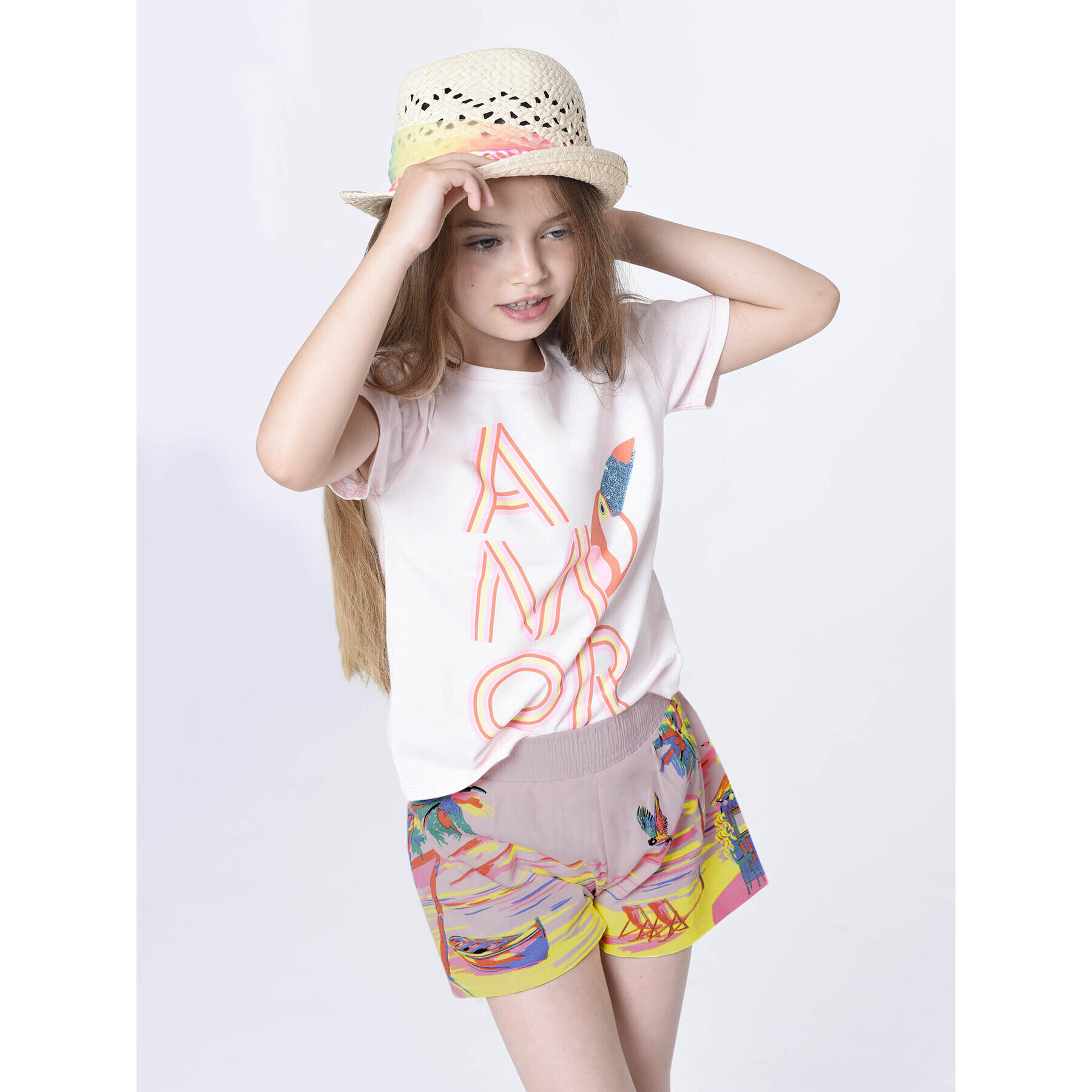 Billieblush Шорти от плат U14655 Розов Regular Fit - Pepit.bg