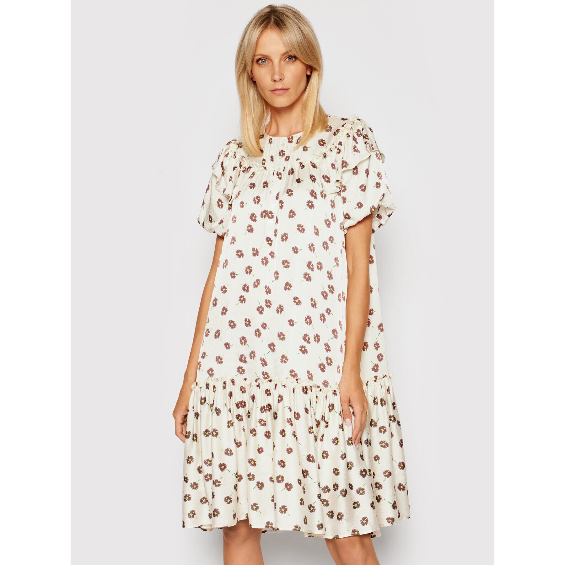 Birgitte Herskind Лятна рокля Carlson 4039799 Бежов Regular Fit - Pepit.bg