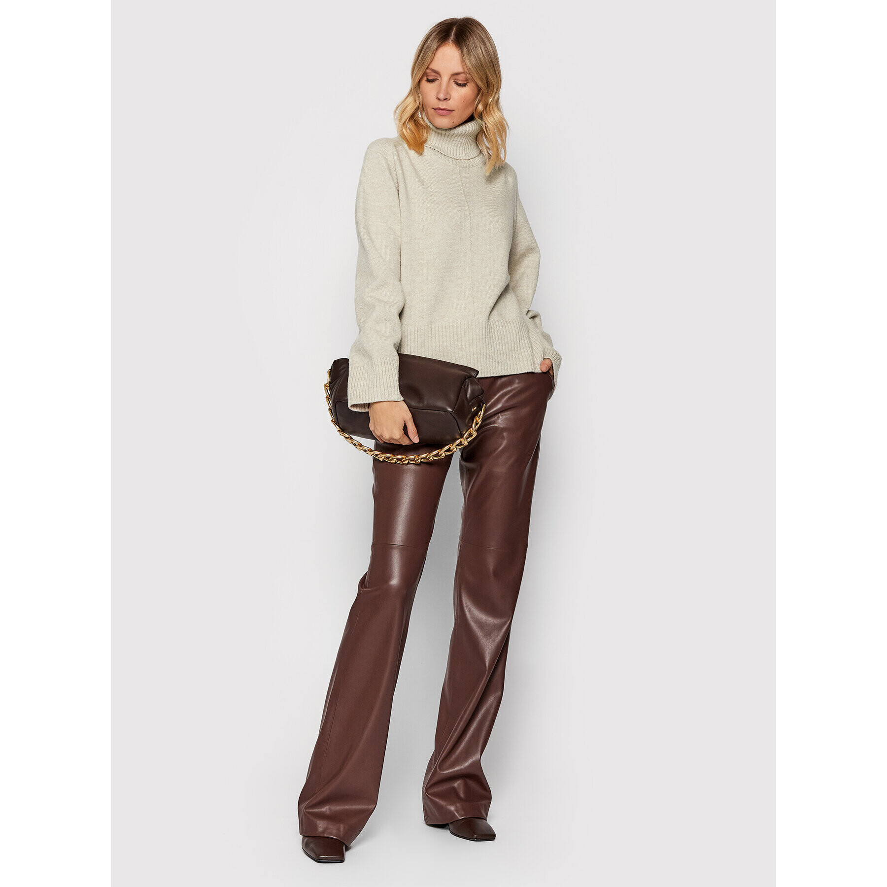 Birgitte Herskind Поло Flow Knit 4104803 Бежов Regular Fit - Pepit.bg