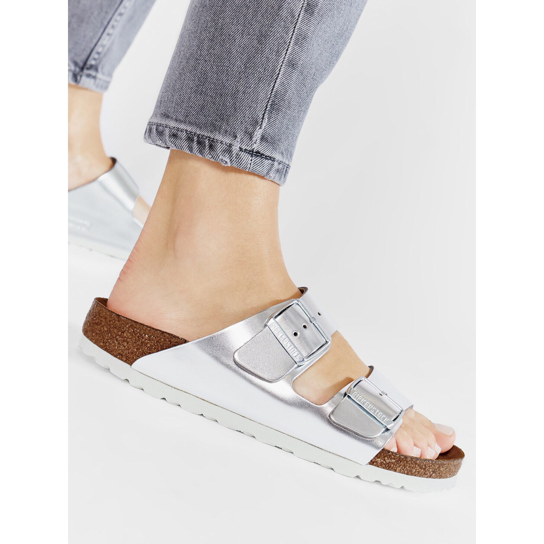 Birkenstock Чехли Arizona 1005961 Сребрист - Pepit.bg