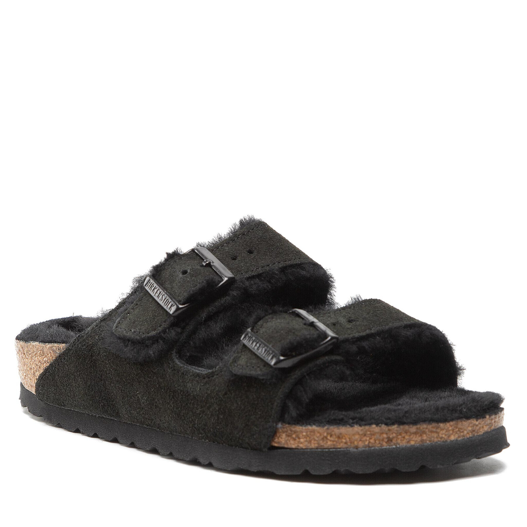 Birkenstock Чехли Arizona Shearling 0752663 Черен - Pepit.bg