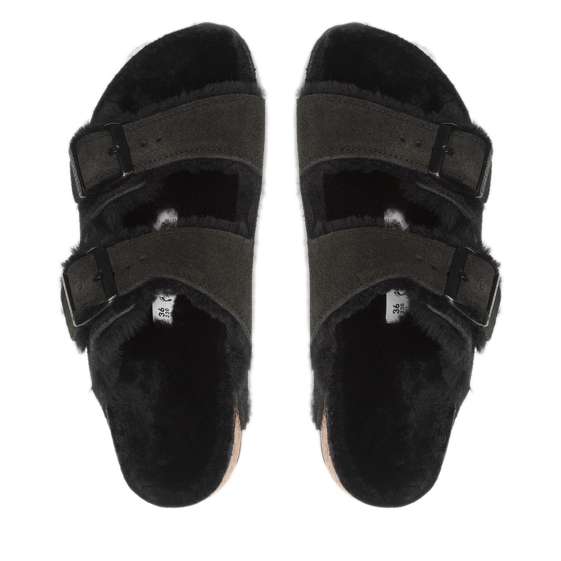 Birkenstock Чехли Arizona Shearling 0752663 Черен - Pepit.bg