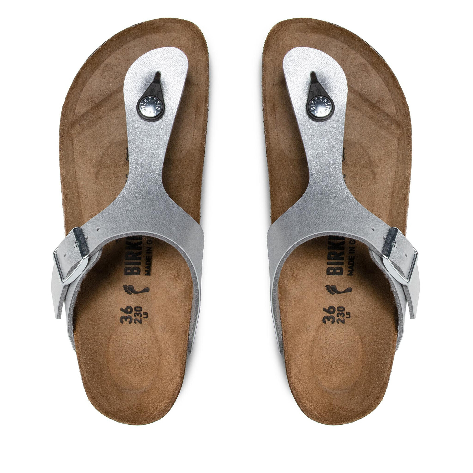 Birkenstock Джапанки Gizeh Bs 0043853 Сребрист - Pepit.bg