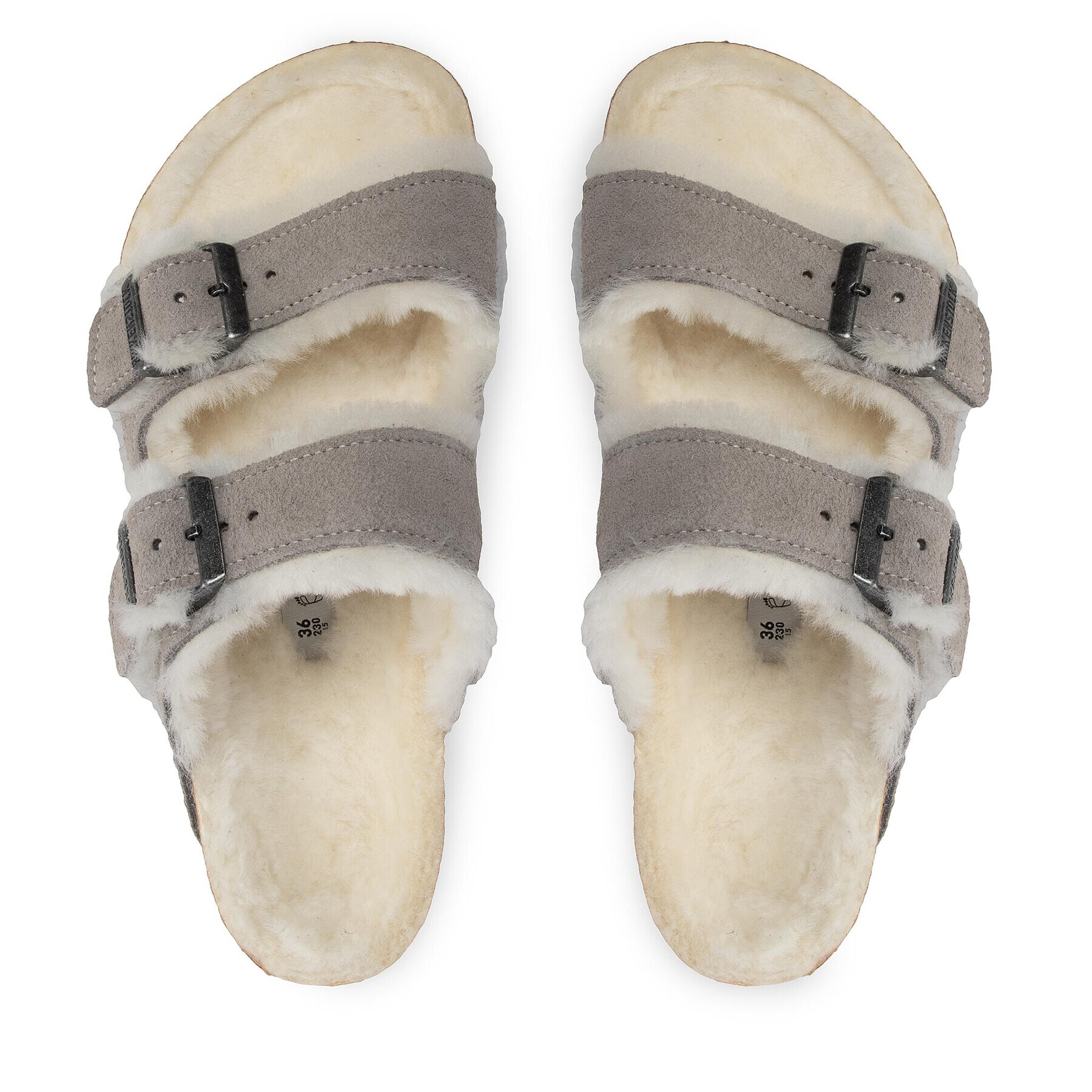 Birkenstock Пантофи Arizona Shearling 1017402 Сив - Pepit.bg