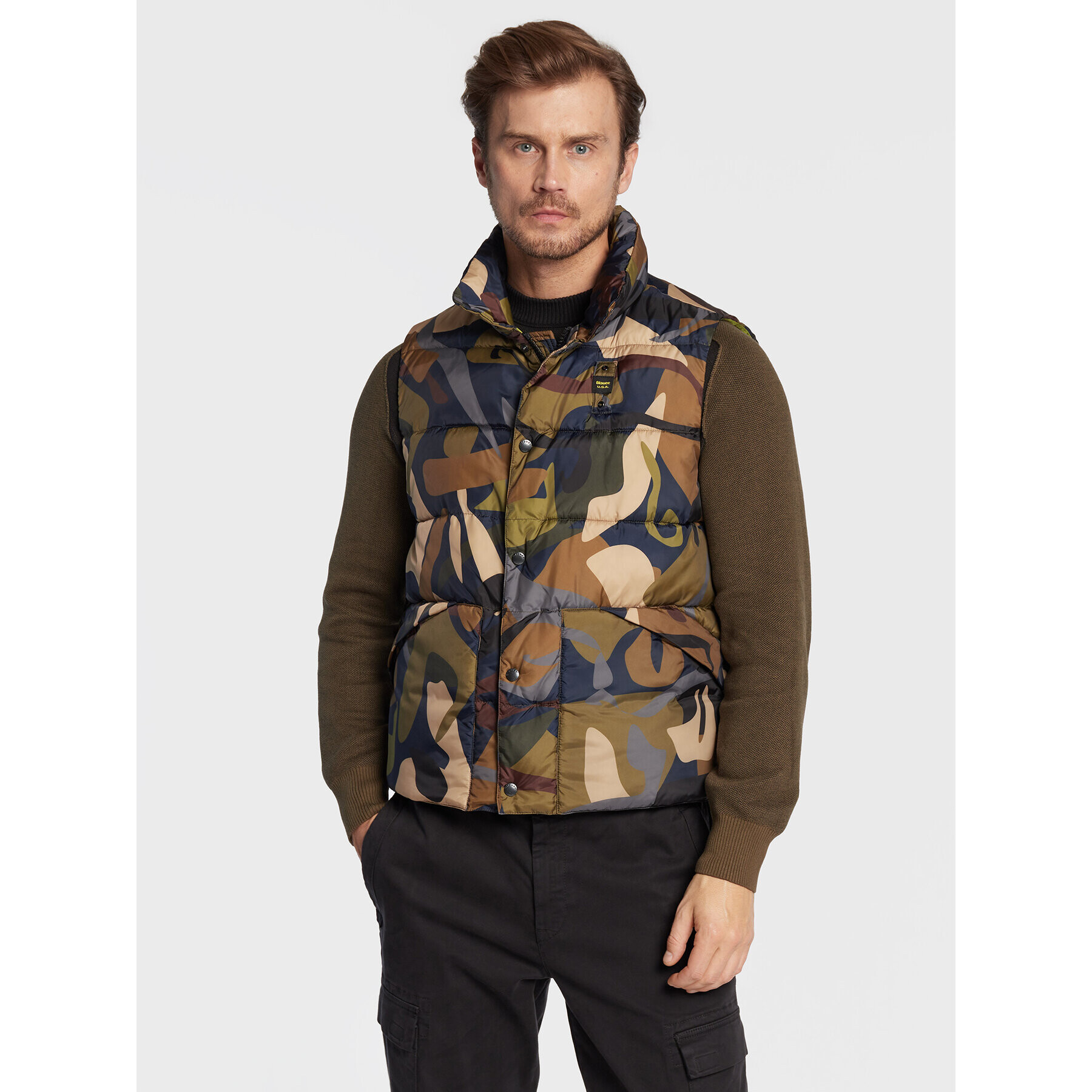 Blauer Елек BLUX02303 006395 Зелен Regular Fit - Pepit.bg