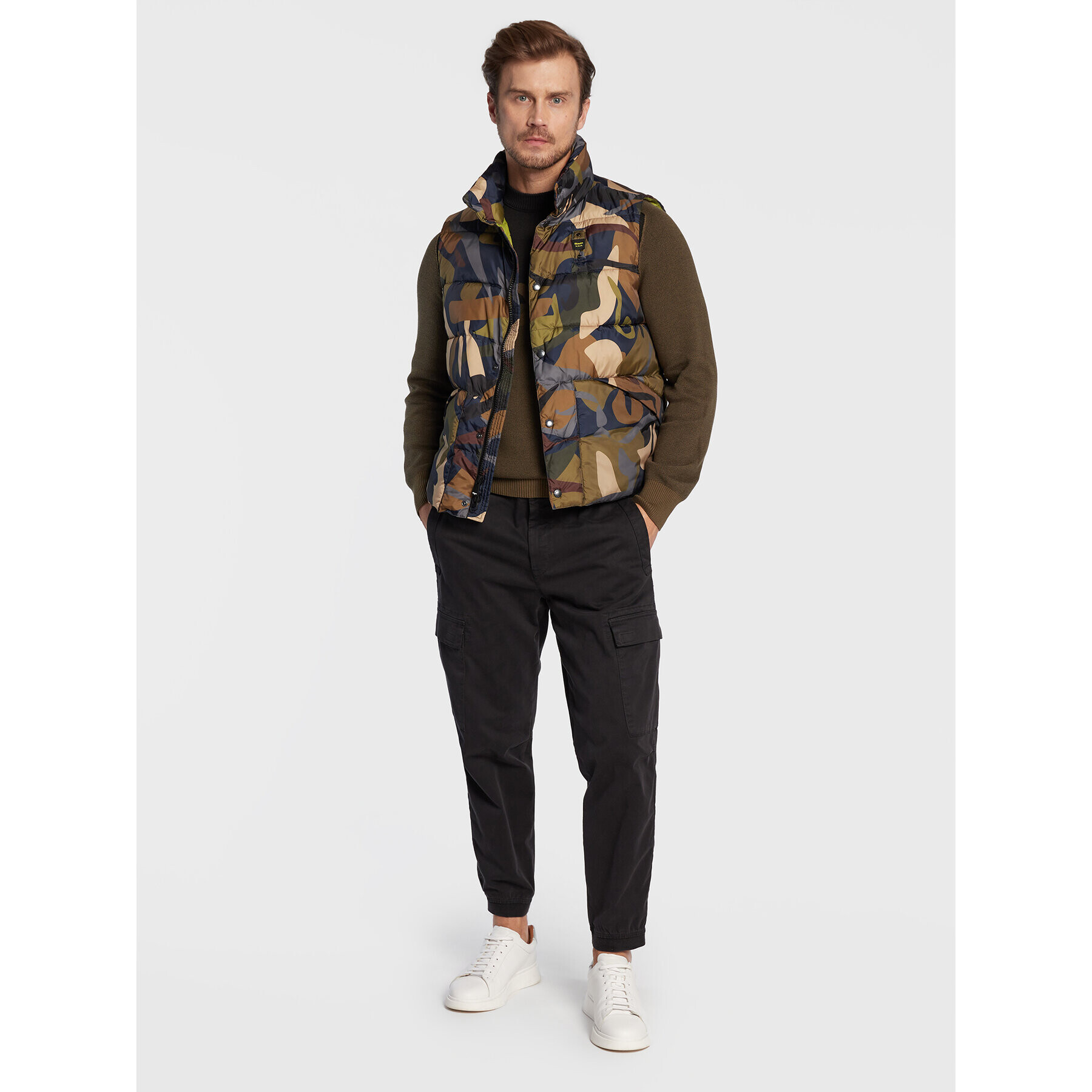 Blauer Елек BLUX02303 006395 Зелен Regular Fit - Pepit.bg