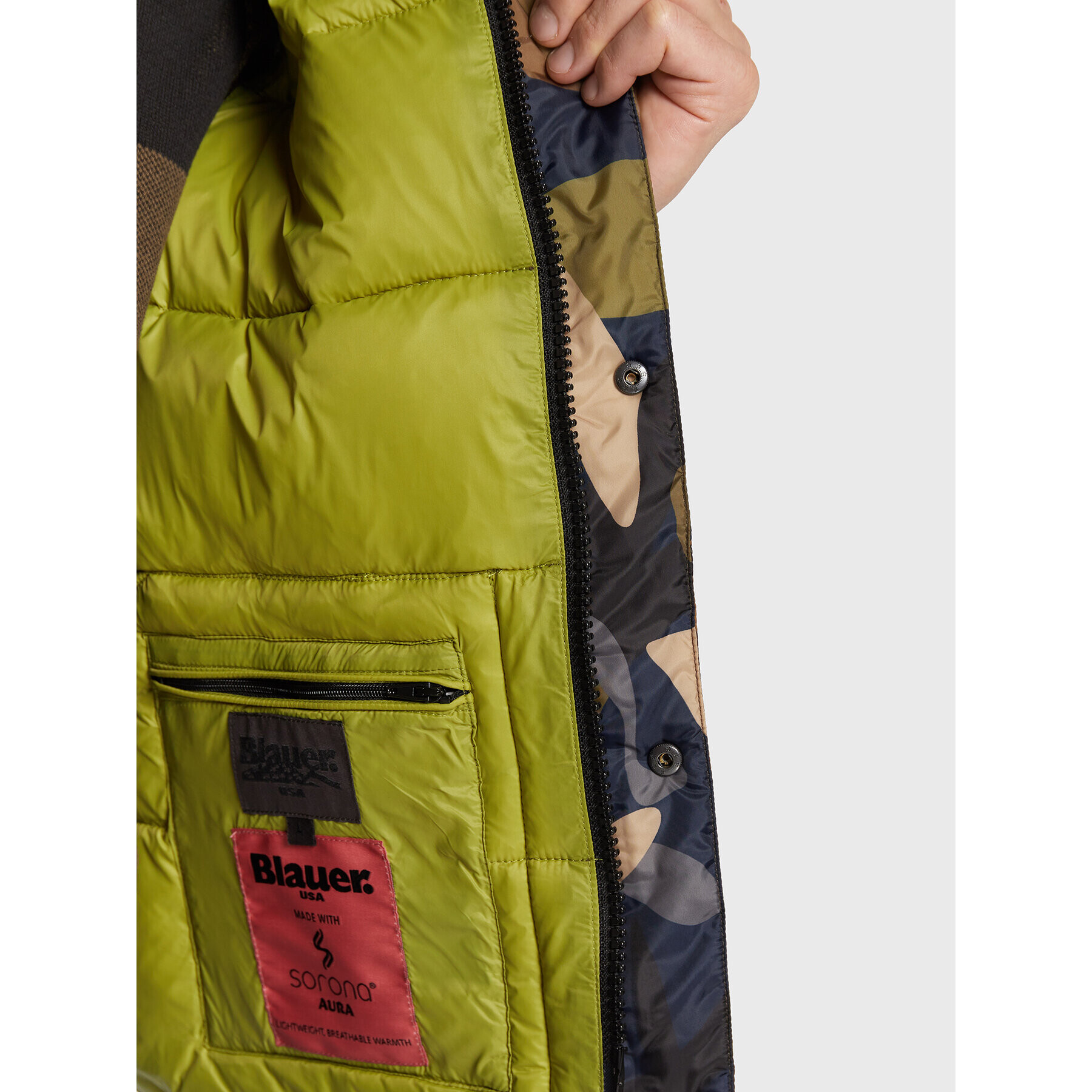 Blauer Елек BLUX02303 006395 Зелен Regular Fit - Pepit.bg