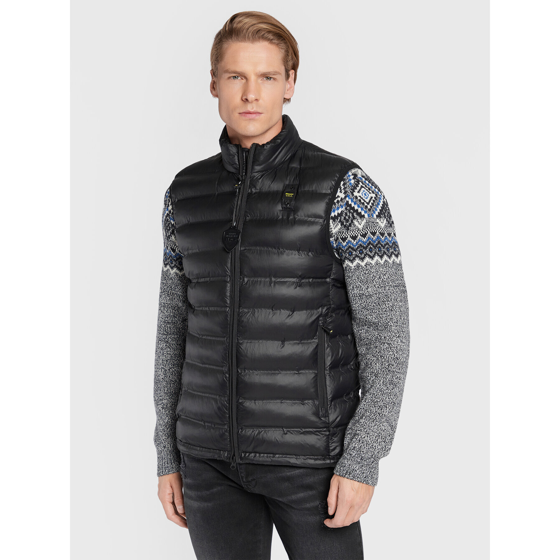 Blauer Елек Logan BLUX02003 006100 Черен Regular Fit - Pepit.bg