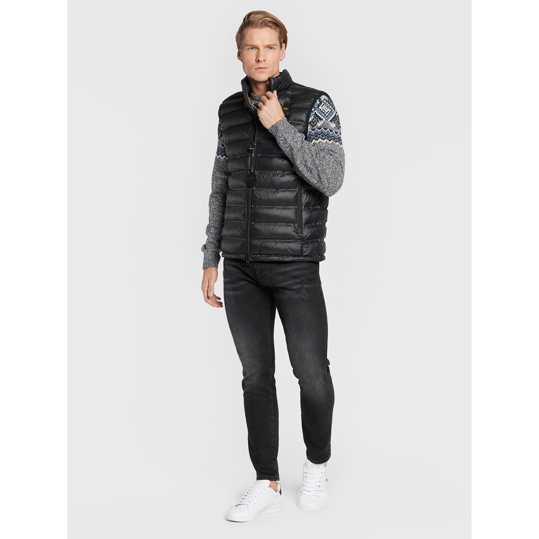 Blauer Елек Logan BLUX02003 006100 Черен Regular Fit - Pepit.bg