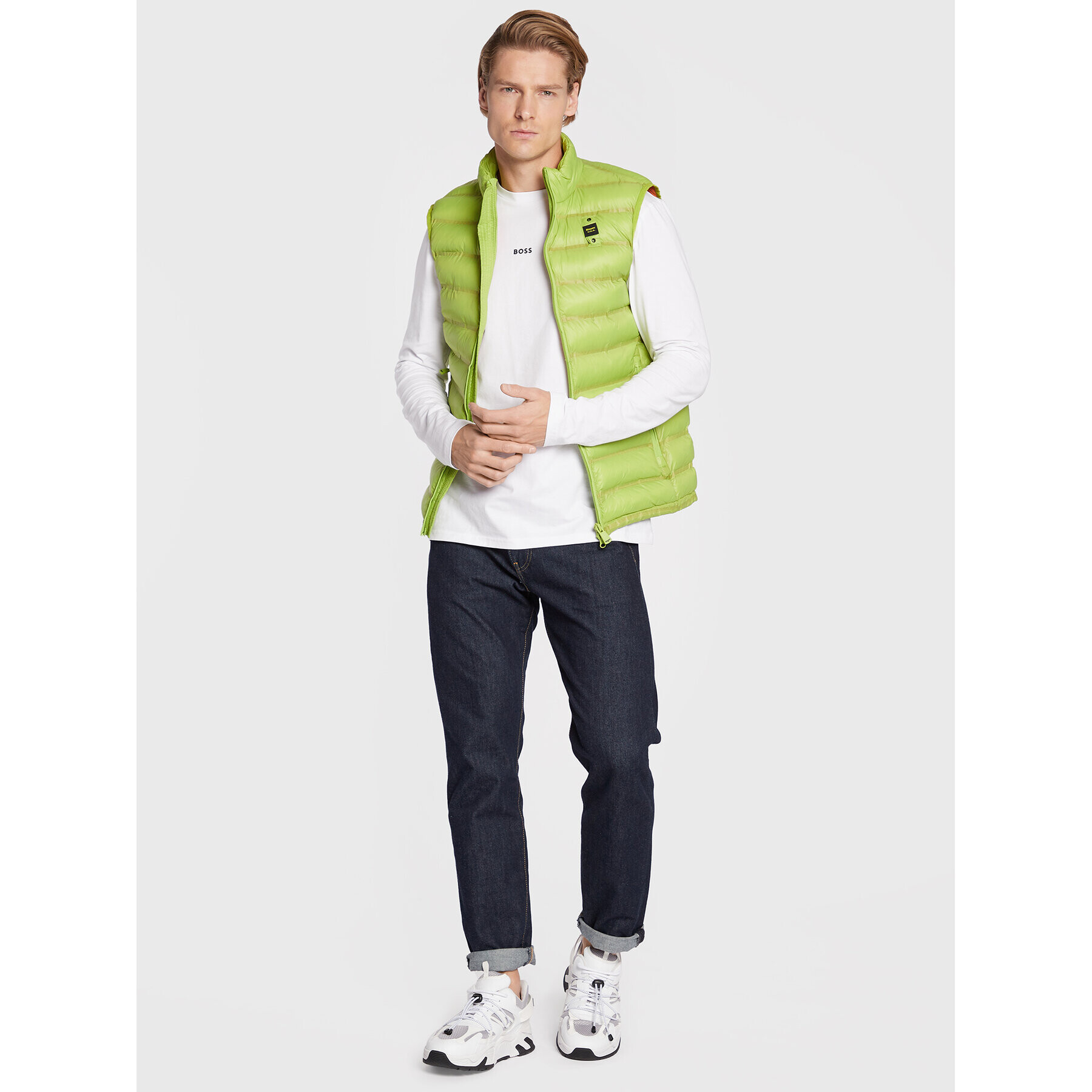 Blauer Елек Logan BLUX02003 006100 Зелен Regular Fit - Pepit.bg