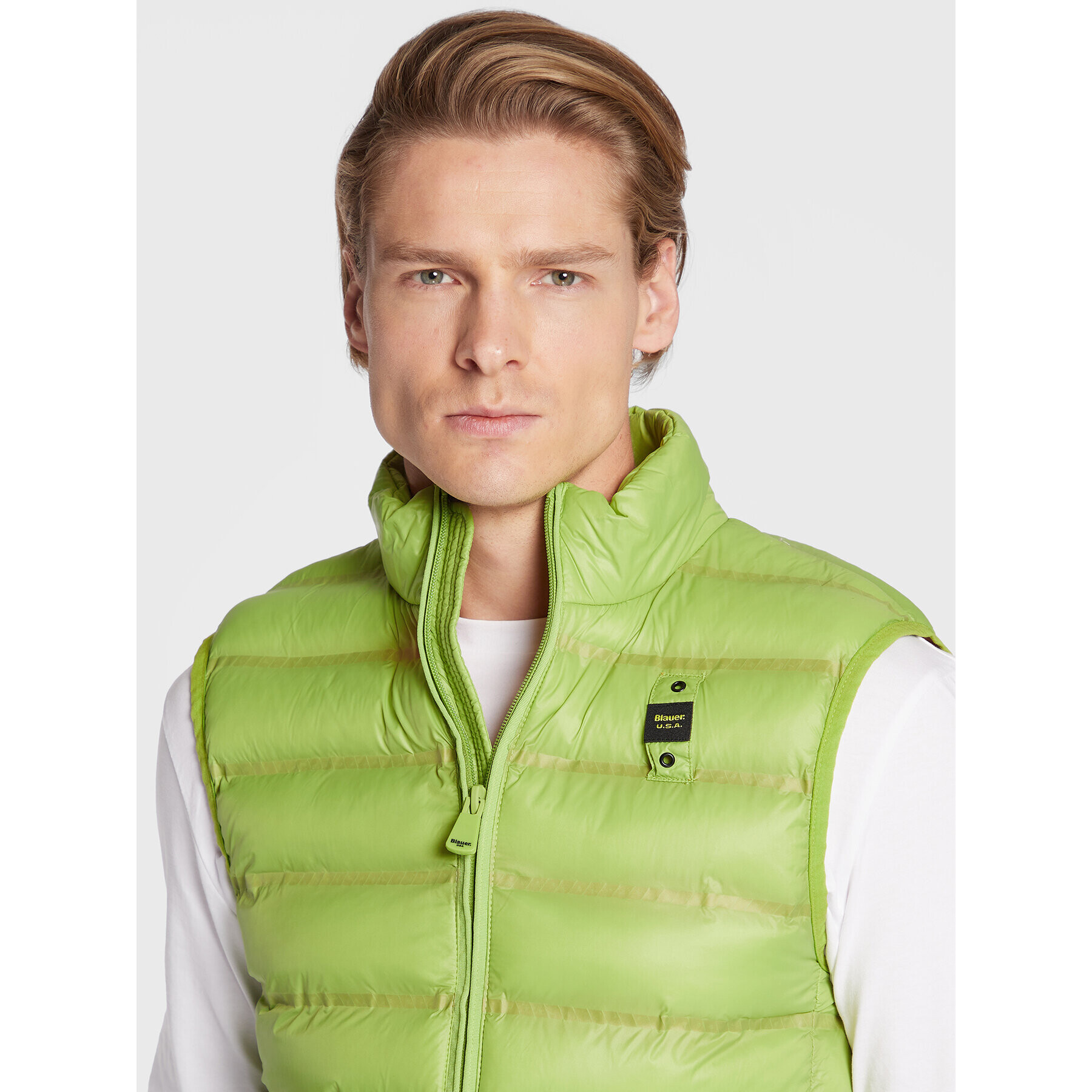 Blauer Елек Logan BLUX02003 006100 Зелен Regular Fit - Pepit.bg