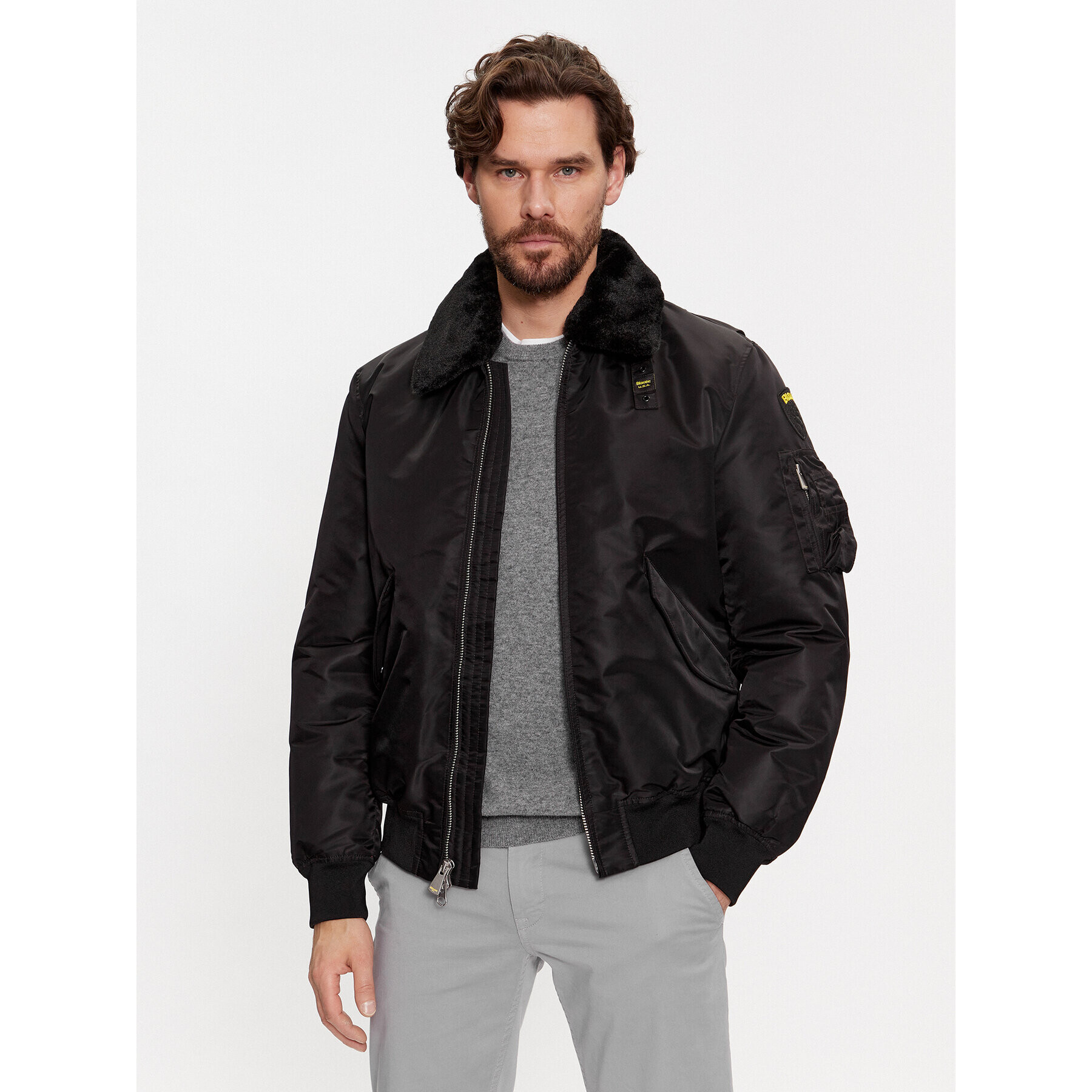 Blauer Яке бомбър 23WBLUC02132 Черен Regular Fit - Pepit.bg