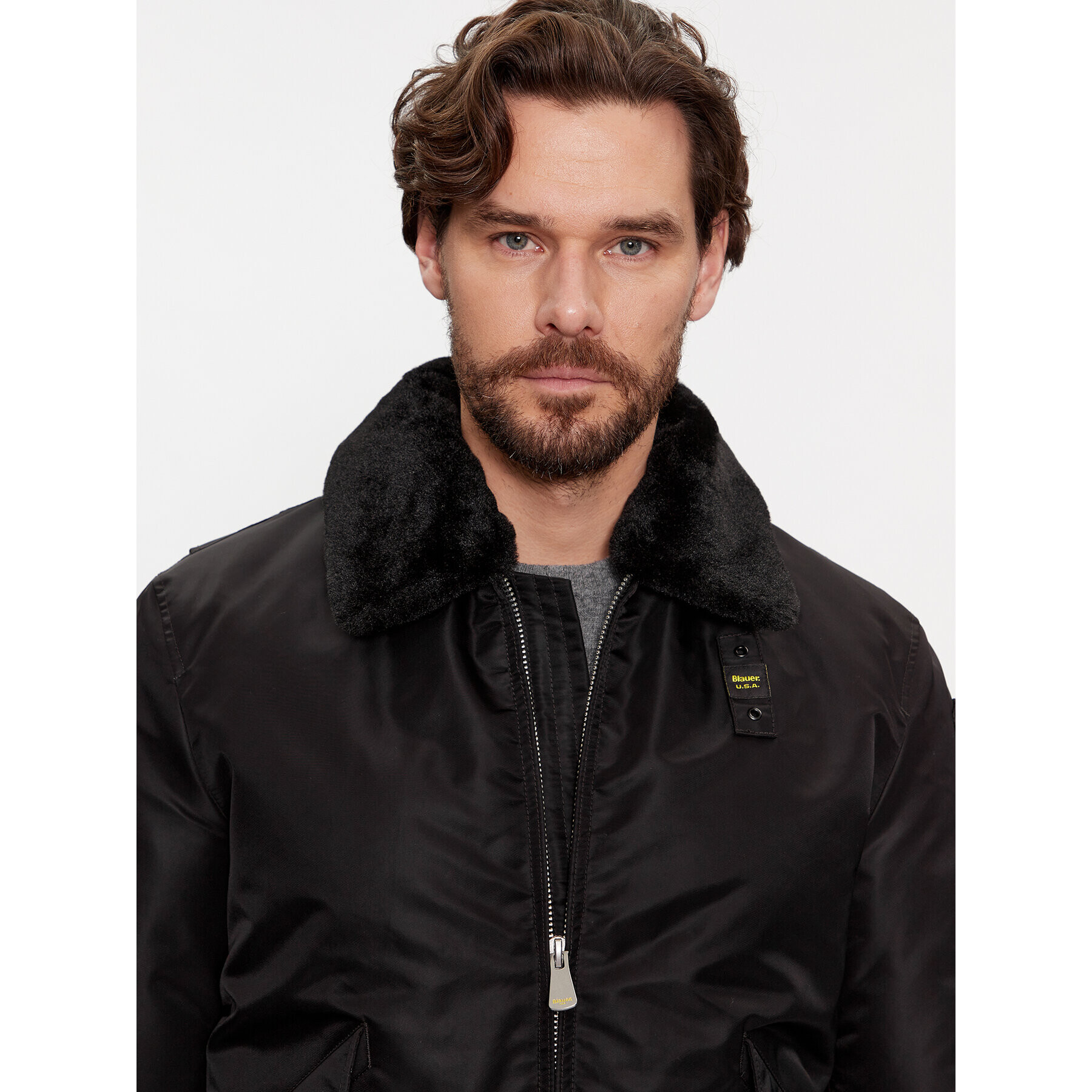 Blauer Яке бомбър 23WBLUC02132 Черен Regular Fit - Pepit.bg