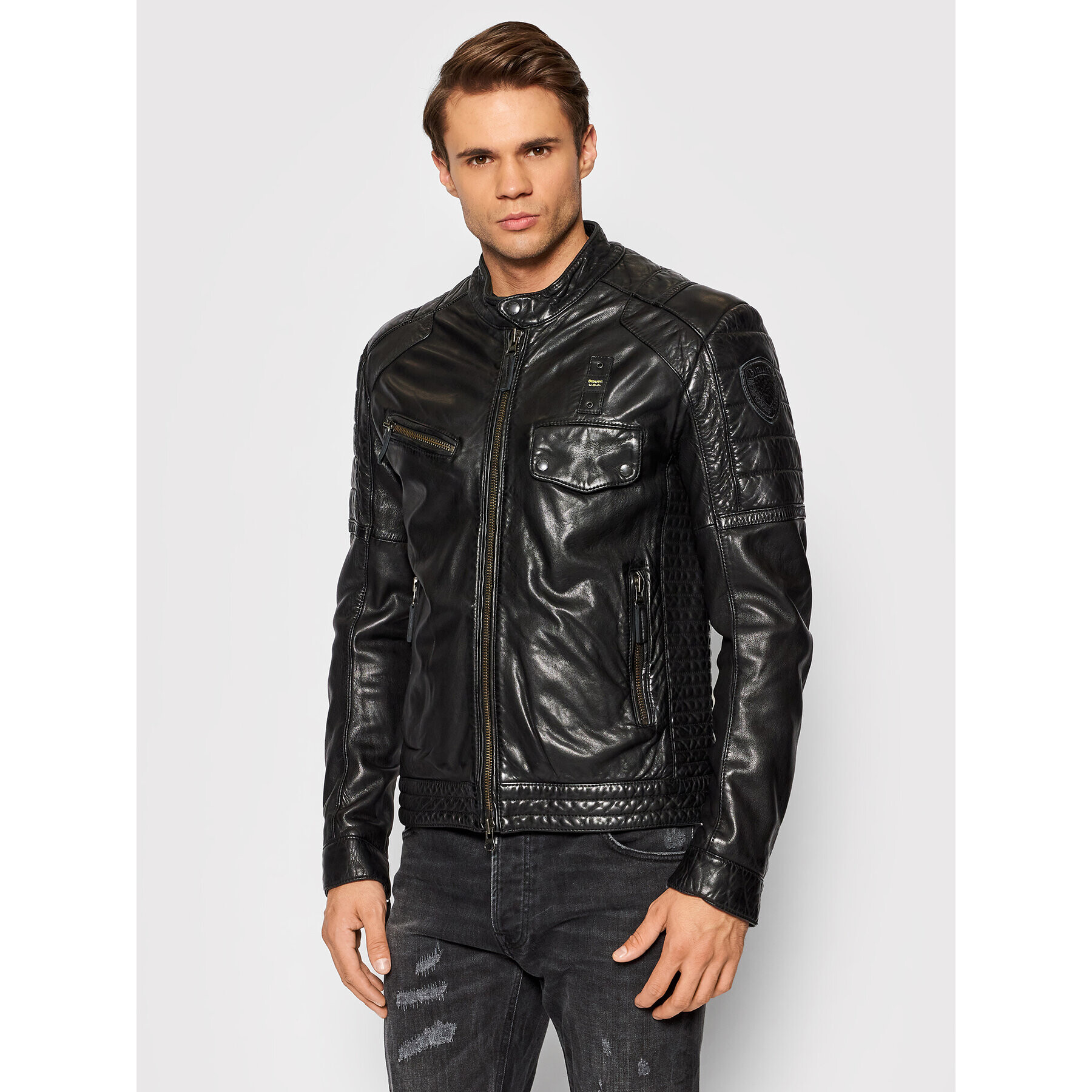 Blauer Кожено яке 21WBLUL01191 006109 Черен Regular Fit - Pepit.bg