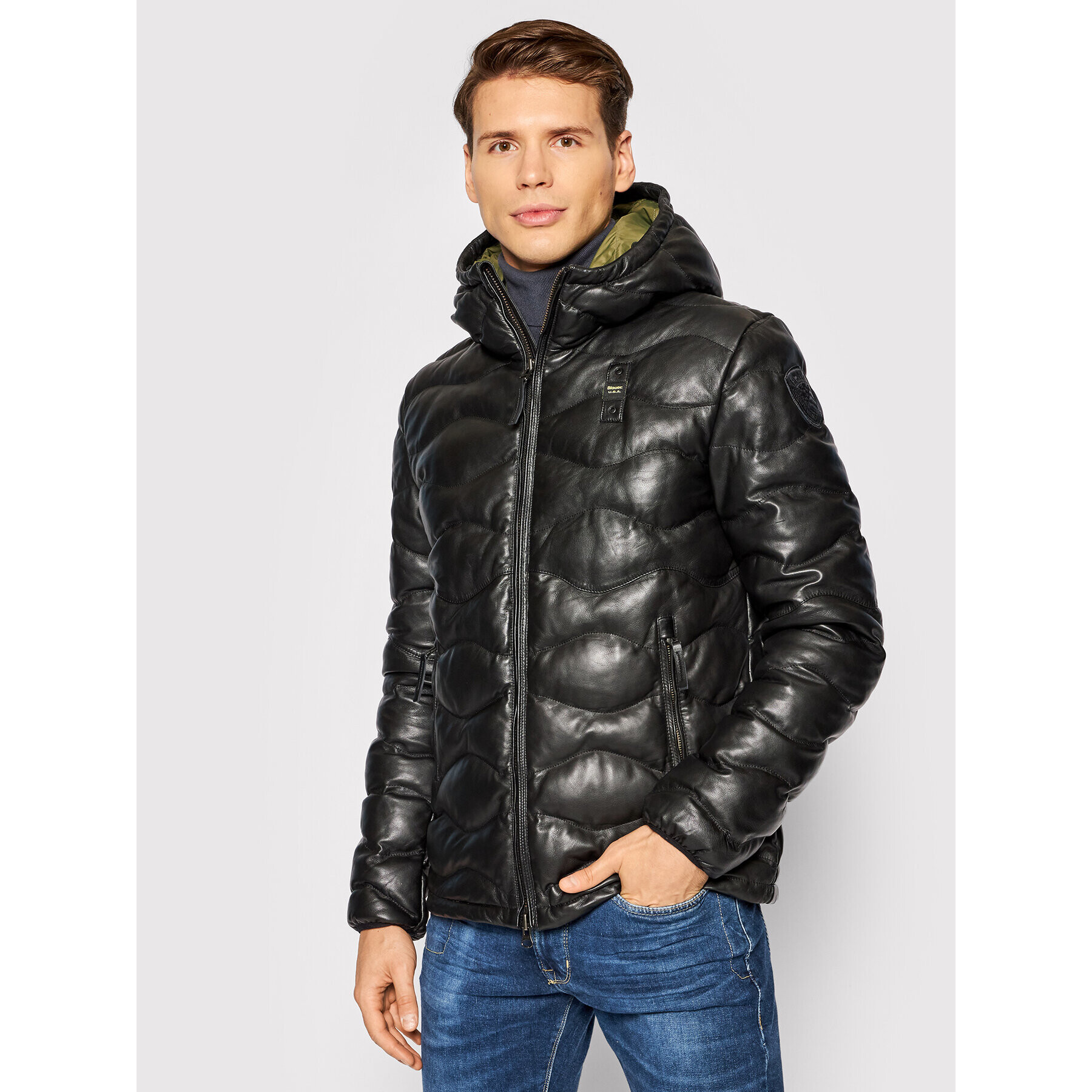 Blauer Кожено яке Brad 21WBLUL01179 005519 Черен Regular Fit - Pepit.bg
