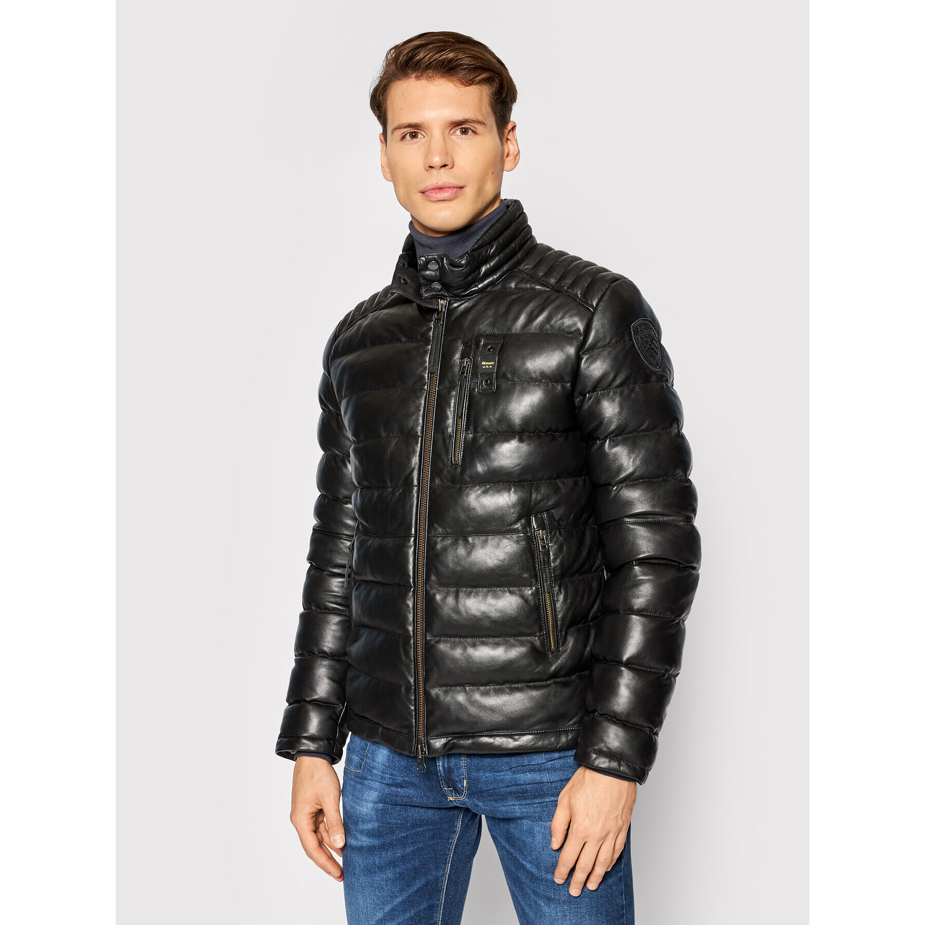 Blauer Кожено яке Gabriel 21WBLUL01183 005519 Черен Regular Fit - Pepit.bg