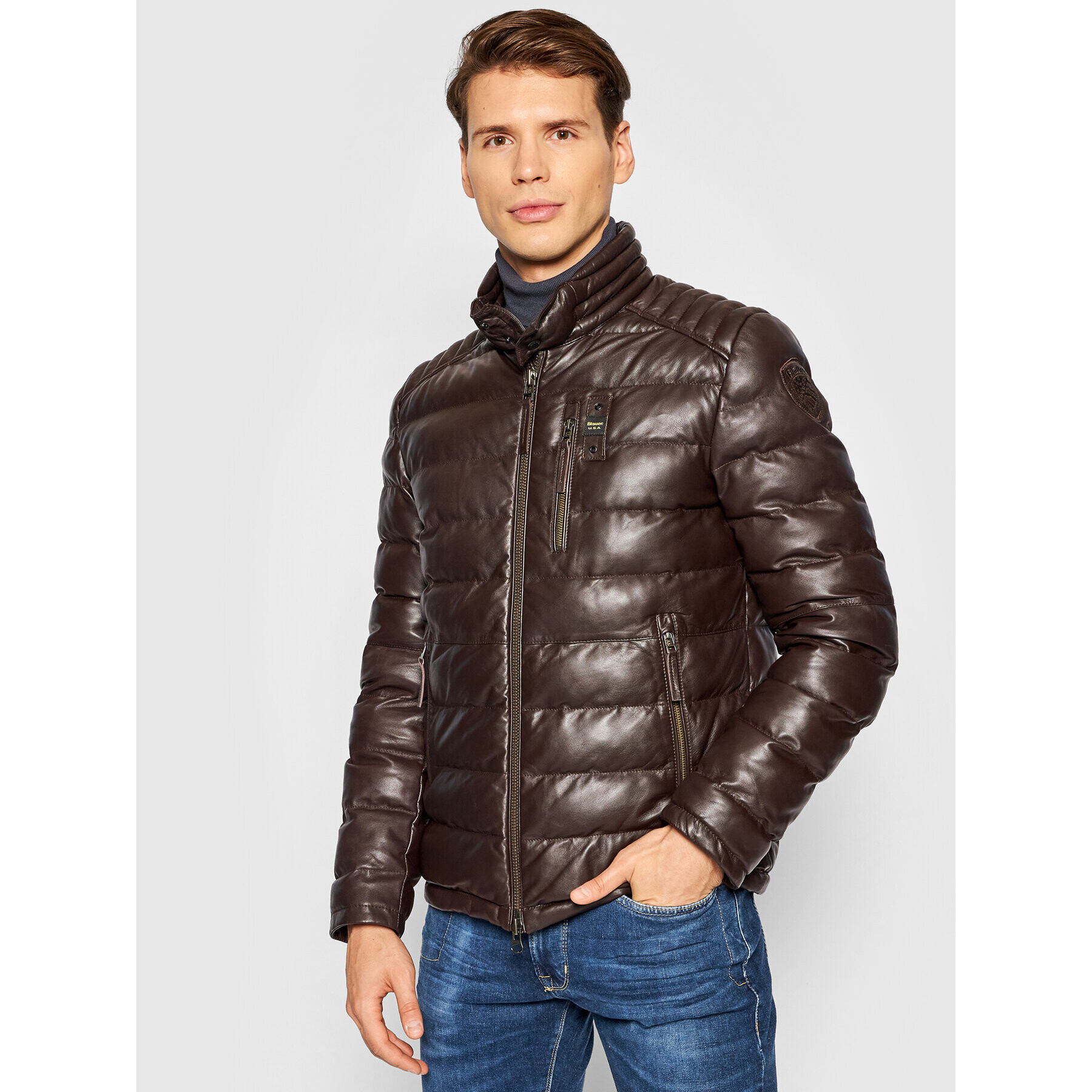 Blauer Кожено яке Gabriel 21WBLUL01183 005519 Кафяв Regular Fit - Pepit.bg