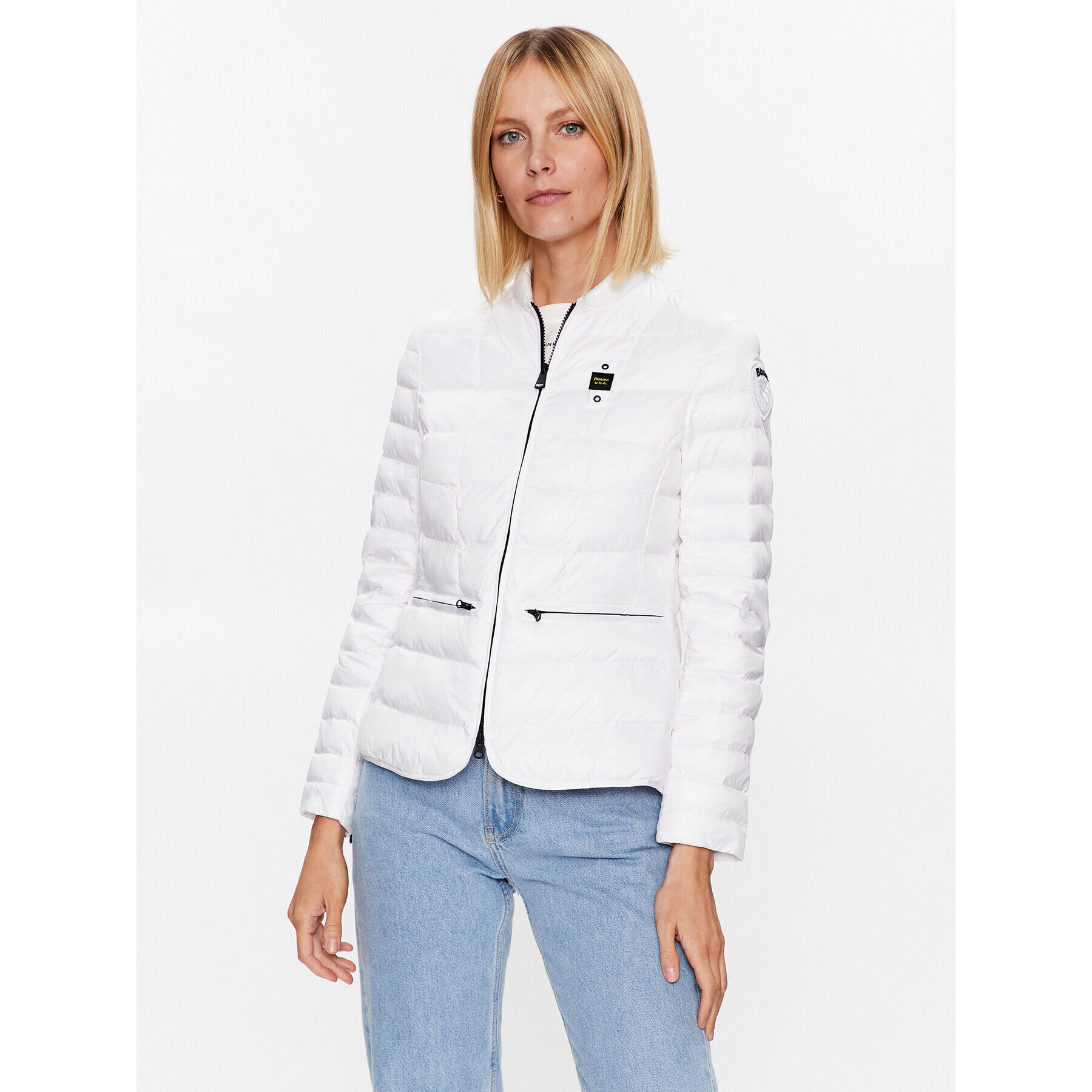 Blauer Преходно яке Mia 23SBLDC02023 Бял Regular Fit - Pepit.bg