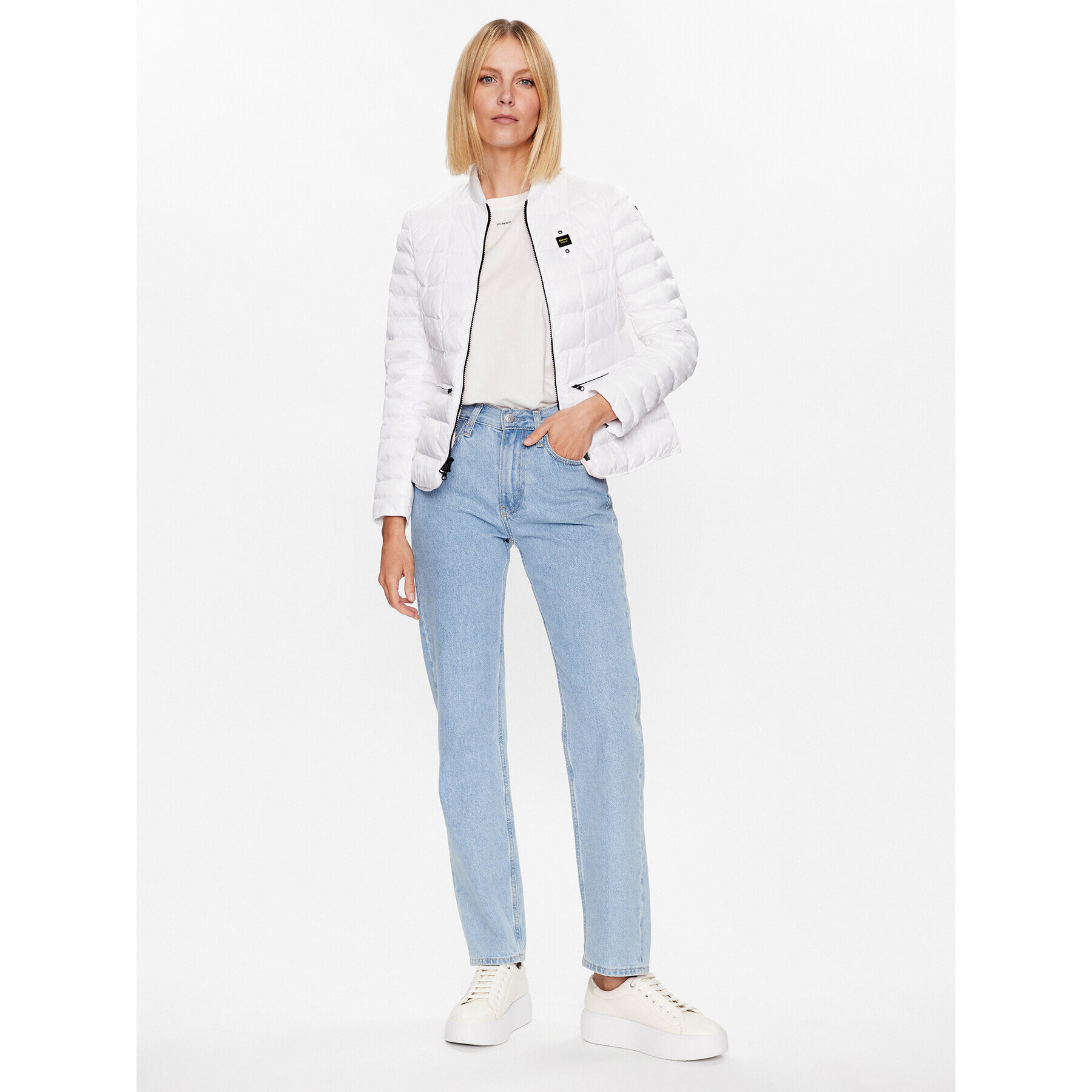 Blauer Преходно яке Mia 23SBLDC02023 Бял Regular Fit - Pepit.bg