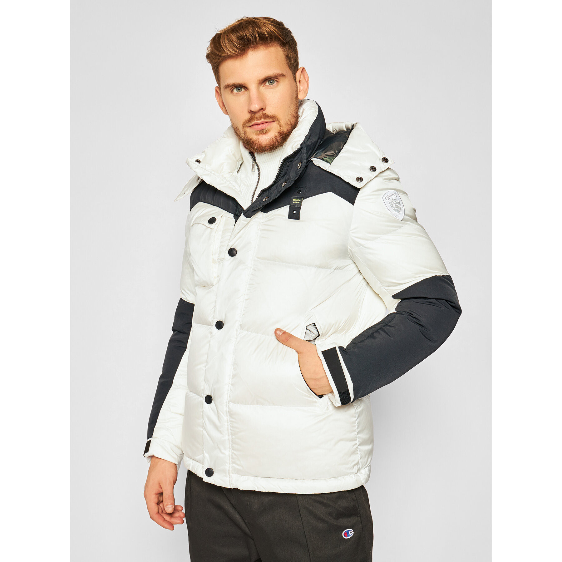 Blauer Пухено яке Arthur 20WBLUB03010 005050 Бял Regular Fit - Pepit.bg