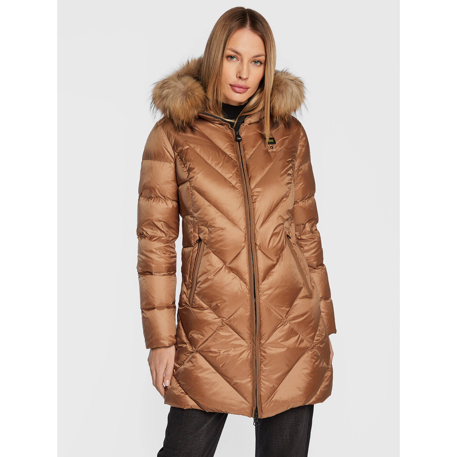 Blauer Пухено яке Brandy BLDK03215 006047 Кафяв Regular Fit - Pepit.bg