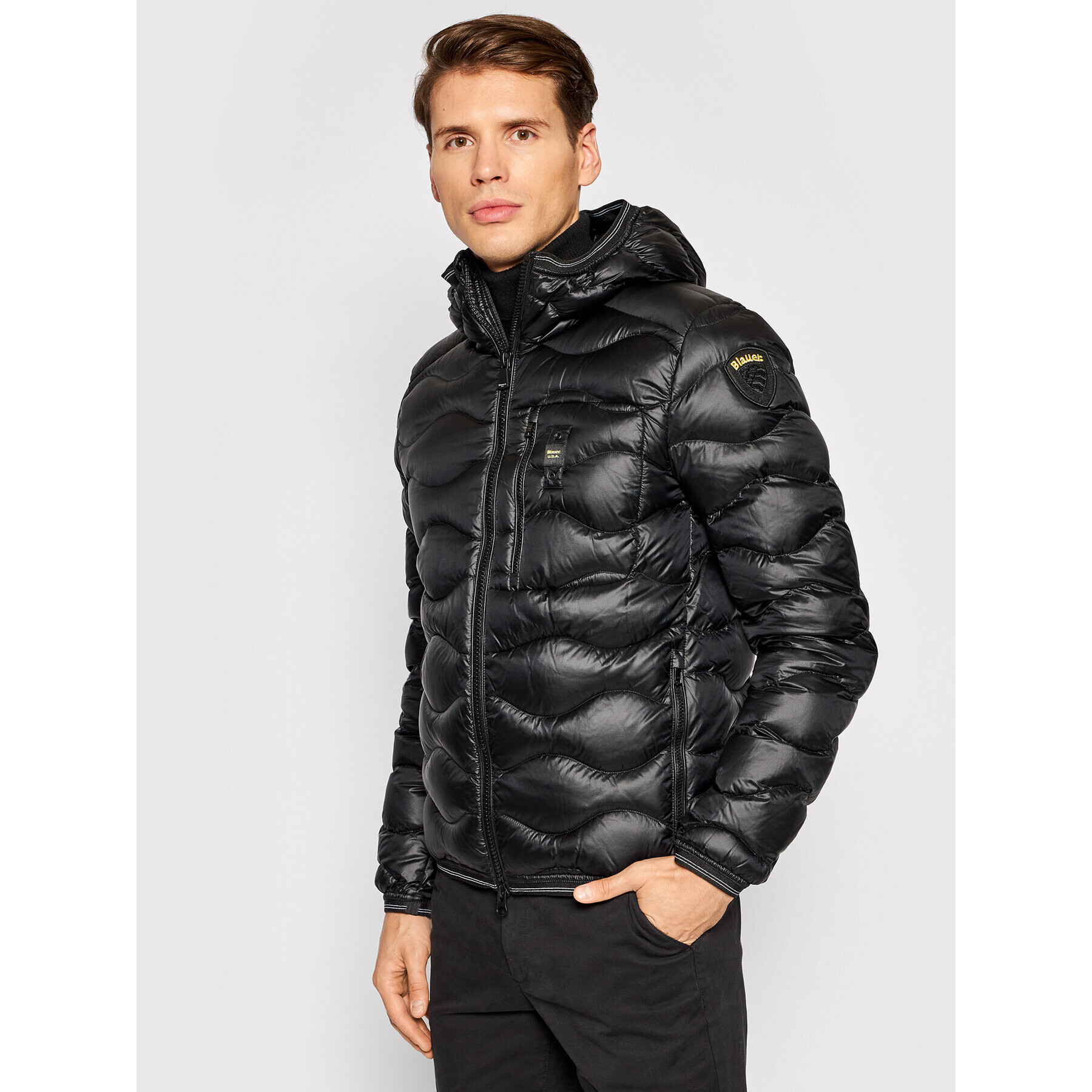 Blauer Пухено яке Maurice 21WBLUC03080 004719 Черен Regular Fit - Pepit.bg
