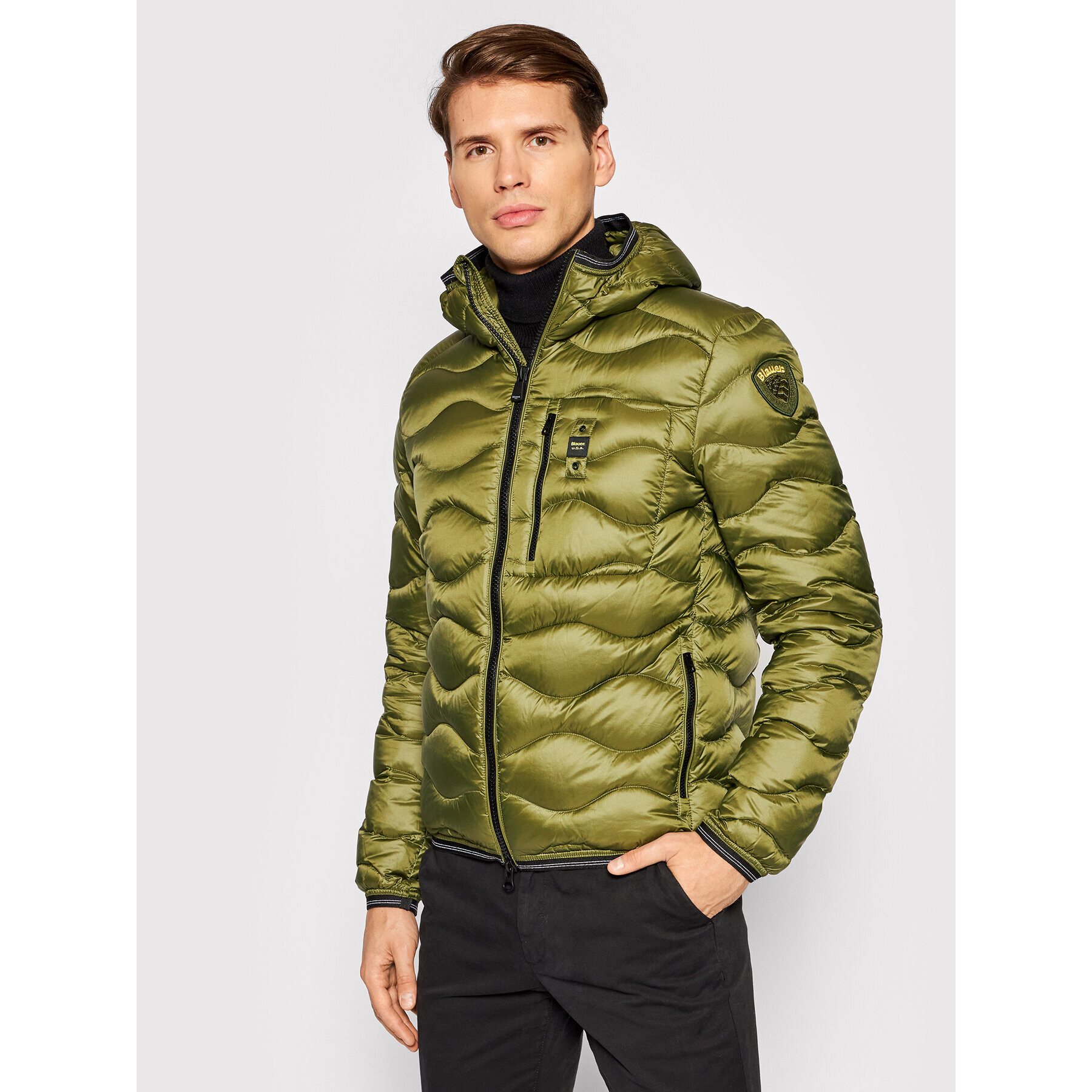 Blauer Пухено яке Maurice 21WBLUC03080 004719 Зелен Regular Fit - Pepit.bg