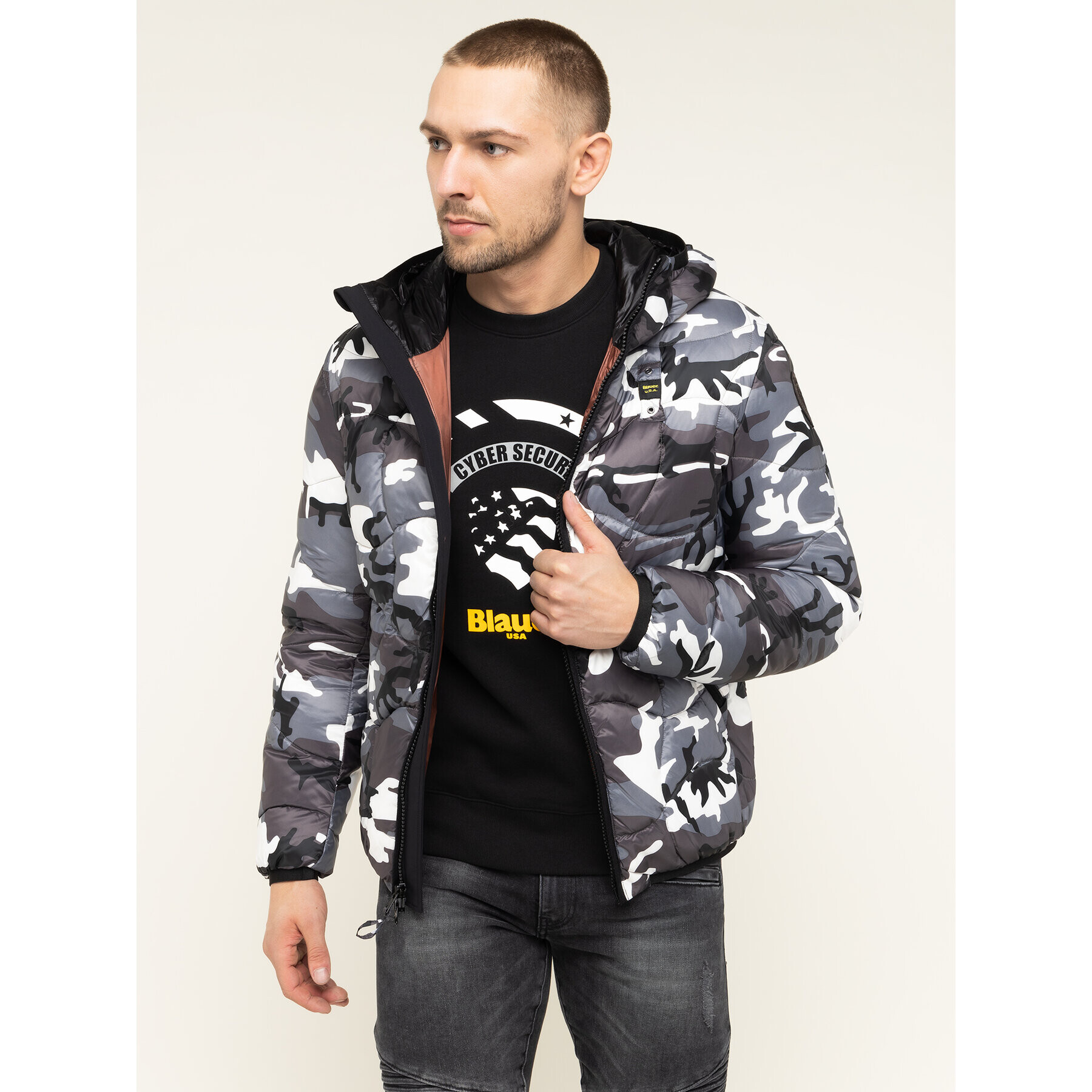 Blauer Пухено яке Robertson 19WBLUC08109 005487 Сив Regular Fit - Pepit.bg