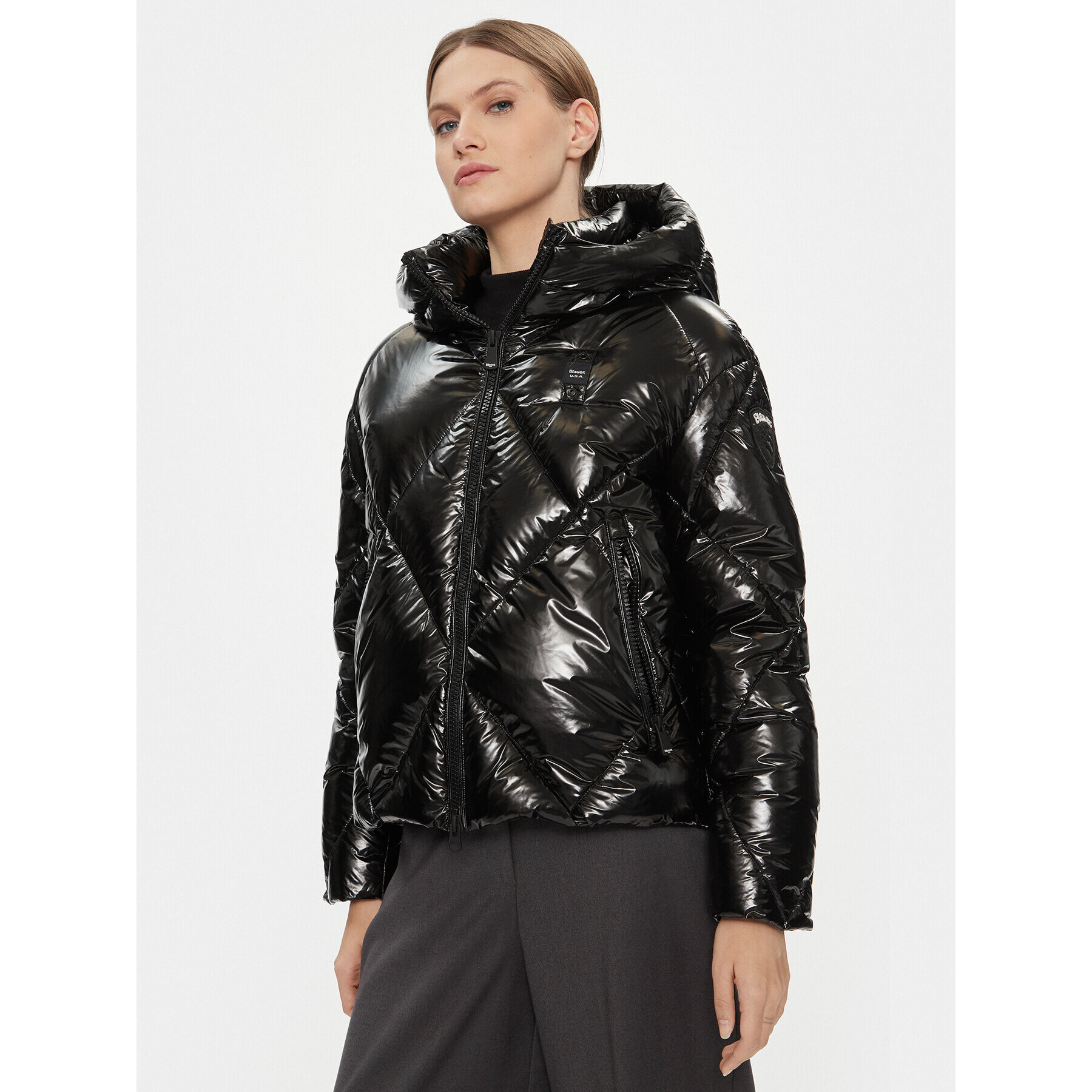 Blauer Пухено яке 23WBLDC03027 Черен Regular Fit - Pepit.bg