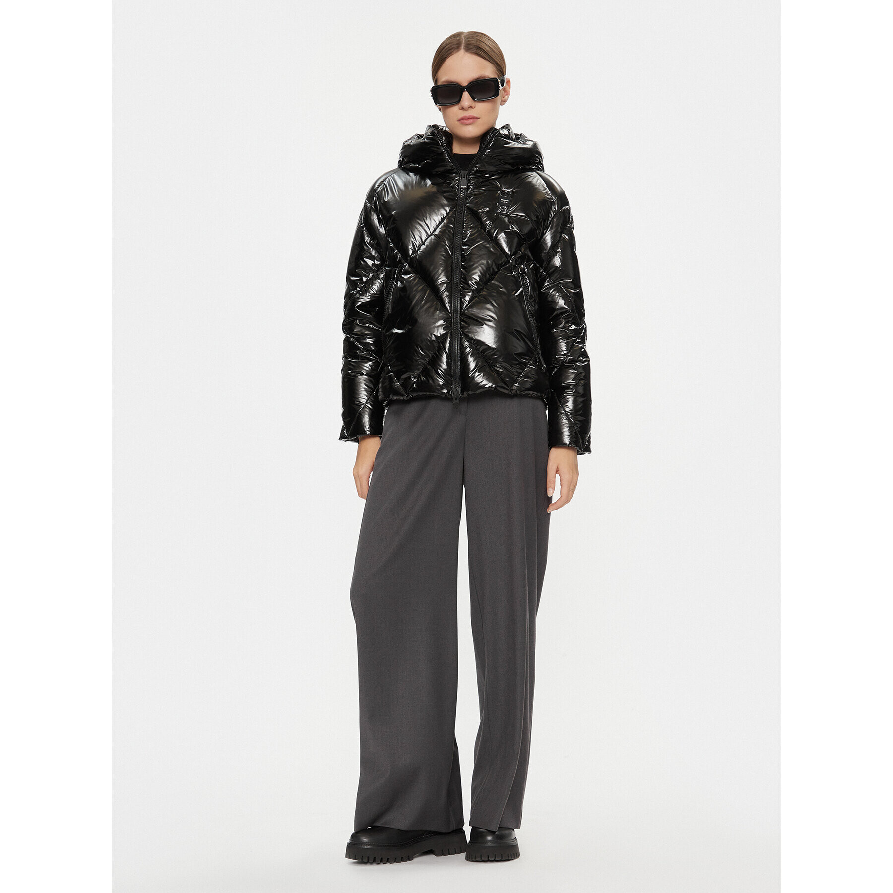 Blauer Пухено яке 23WBLDC03027 Черен Regular Fit - Pepit.bg